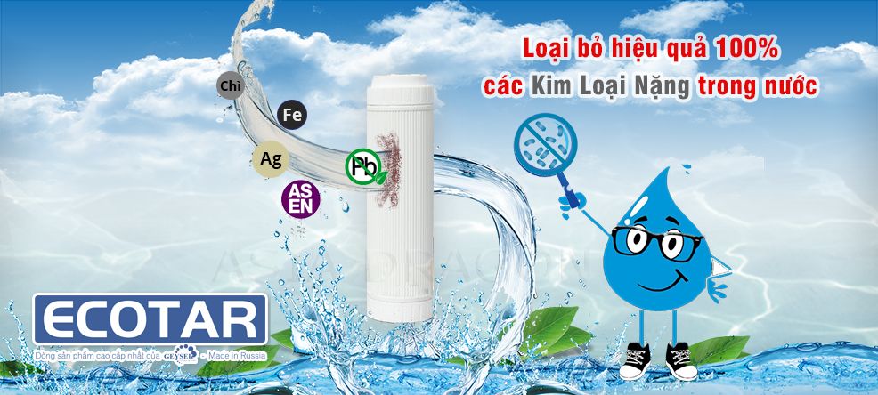 Ecotar 3 loại bỏ hiệu quả 100 kim loại nặng có trong nước