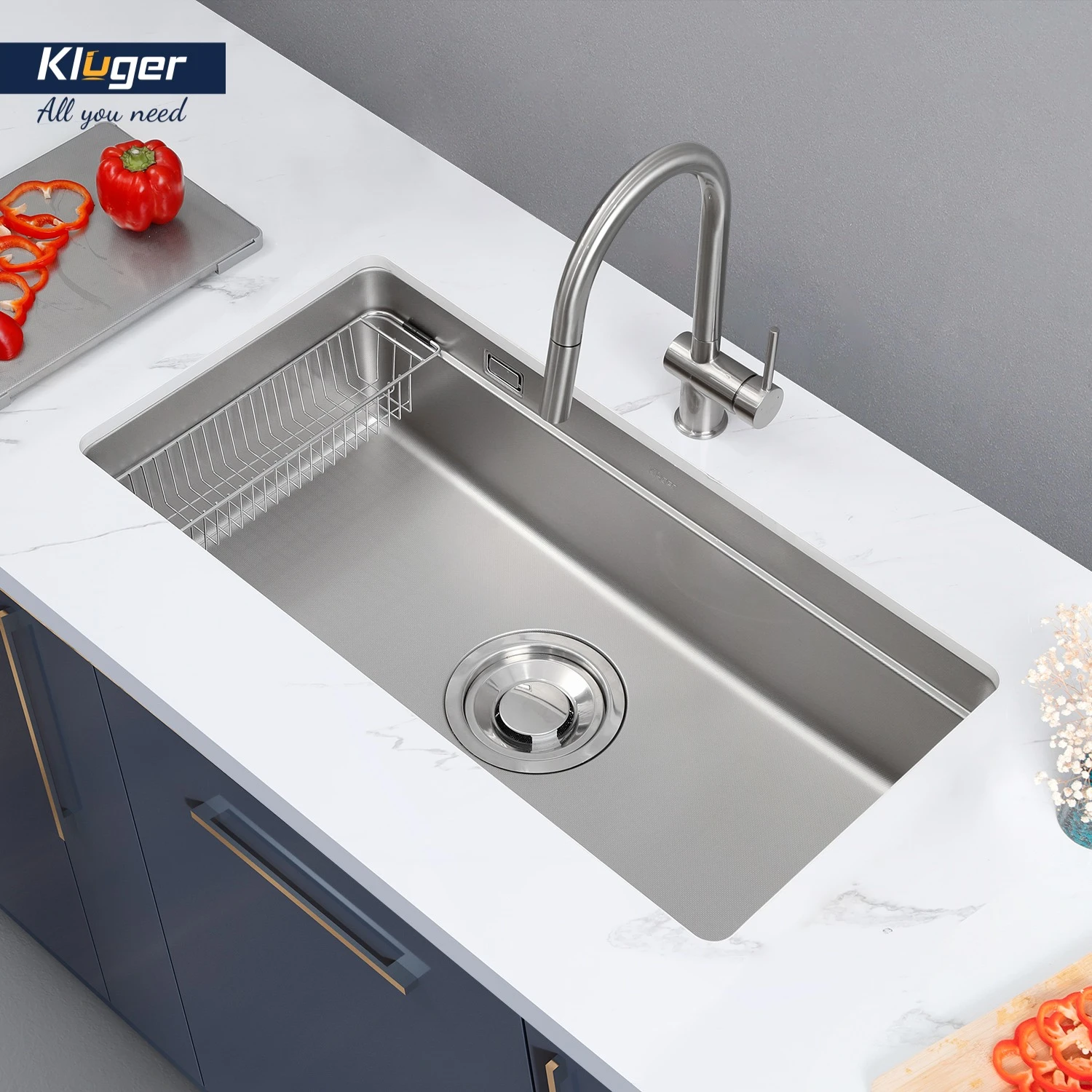 Chậu rửa 1 hố KU7844FS Basic thương hiệu Kluger nổi bật với ngôn ngữ thiết kế tối giản hiện đại, dễ dàng hòa hợp với nhiều phong cách nội thất từ truyền thống đến đương đại. Chậu rửa 1 hố KU7844FS Basic thương hiệu Kluger nổi bật với ngôn ngữ thiết kế tối giản hiện đại, dễ dàng hòa hợp với nhiều phong cách nội thất từ truyền thống đến đương đại.