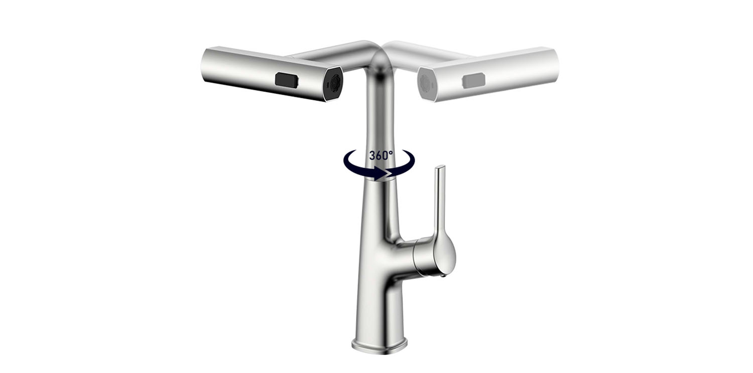 Vòi rửa Kluger KLF0018S thiết kế cao và khả năng xoay 360 độ, tạo ra sự tương thích hoàn hảo với mọi đồ dùng