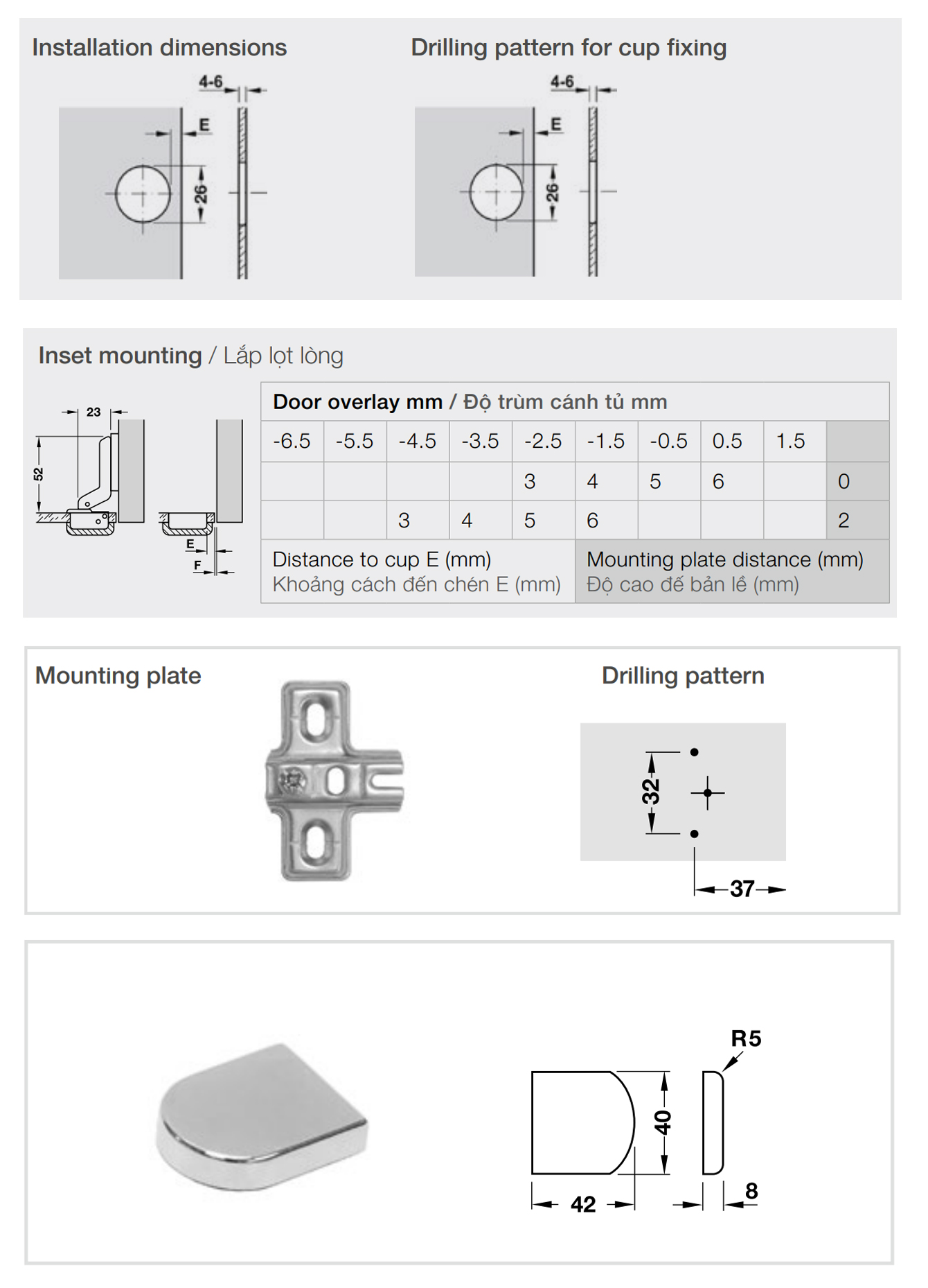 Bản lề cho cửa kính không giảm chấn thép mạ Nickel lắp lọt lòng Metalla A 95º MINI kèm đế và nắp che Hafele 311.01.075 + 311.01.076 + 311.43.230 Bản lề cho cửa kính không giảm chấn thép mạ Nickel lắp lọt lòng Metalla A 95º MINI kèm đế và nắp che Hafele 311.01.075 + 311.01.076 + 311.43.230