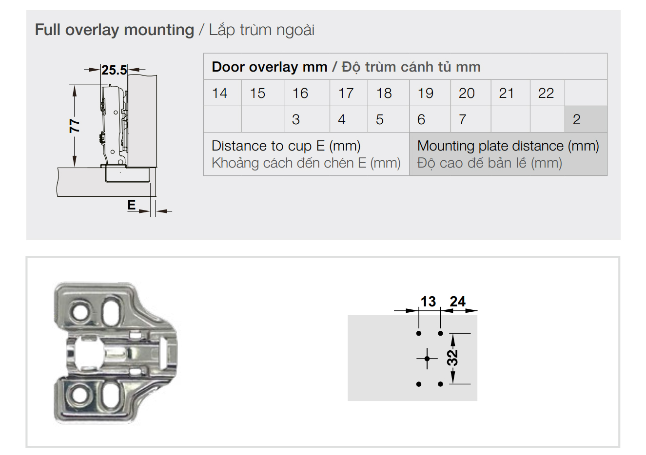 Kích thước lắp đặt | Bản lề giảm chấn INOX SUS304 lắp trùm ngoài Metalla SM 98º cho cửa gỗ dày kèm đế Hafele 334.05.000 + 334.90.006 Kích thước lắp đặt | Bản lề giảm chấn INOX SUS304 lắp trùm ngoài Metalla SM 98º cho cửa gỗ dày kèm đế Hafele 334.05.000 + 334.90.006