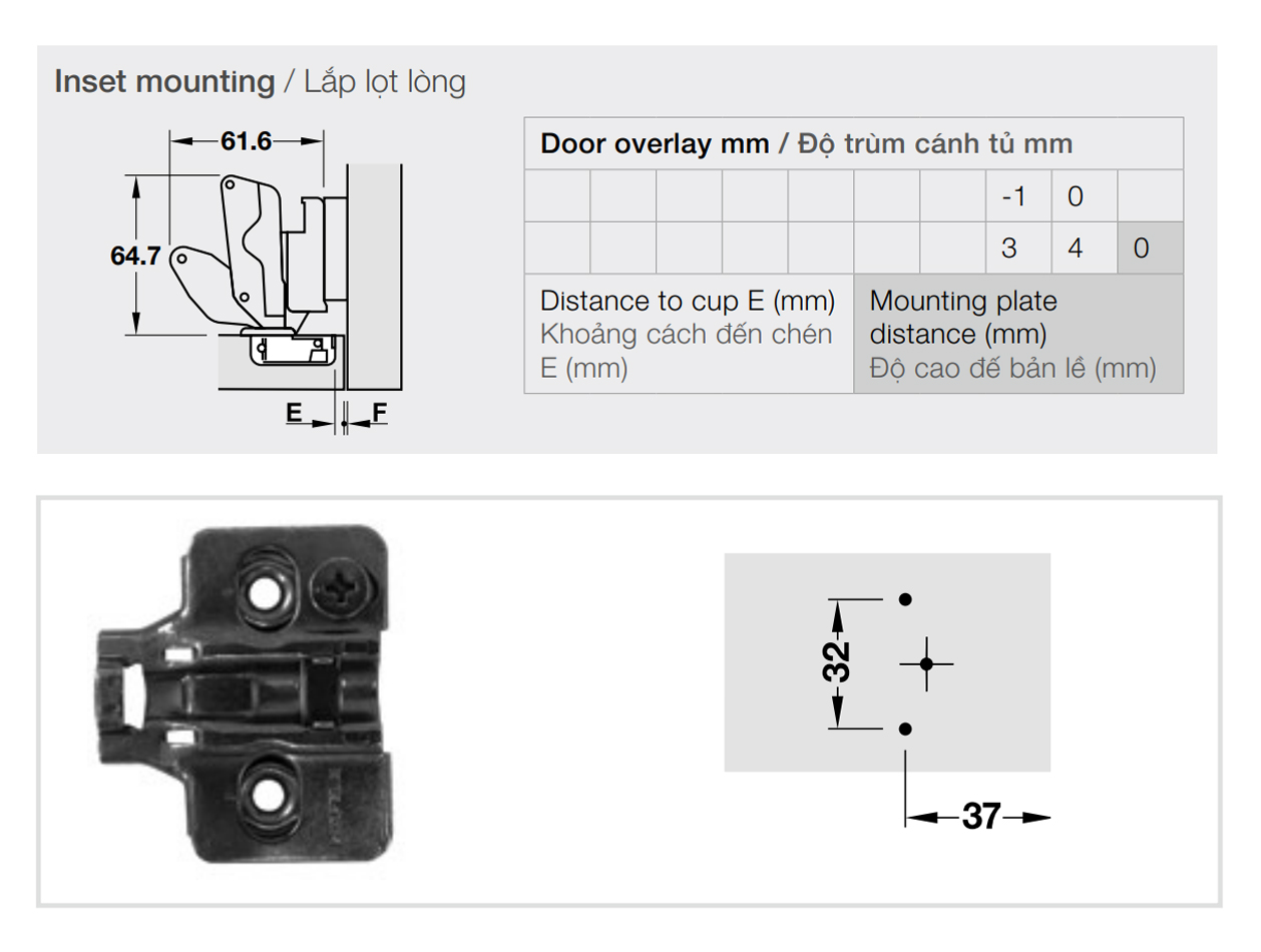Kích thước lắp đặt | Bản lề giảm chấn thép mạ Niken màu đen lắp lọt lòng Metalla SM 165º kèm đế Hafele 315.28.752 + 315.98.656 Kích thước lắp đặt | Bản lề giảm chấn thép mạ Niken màu đen lắp lọt lòng Metalla SM 165º kèm đế Hafele 315.28.752 + 315.98.656