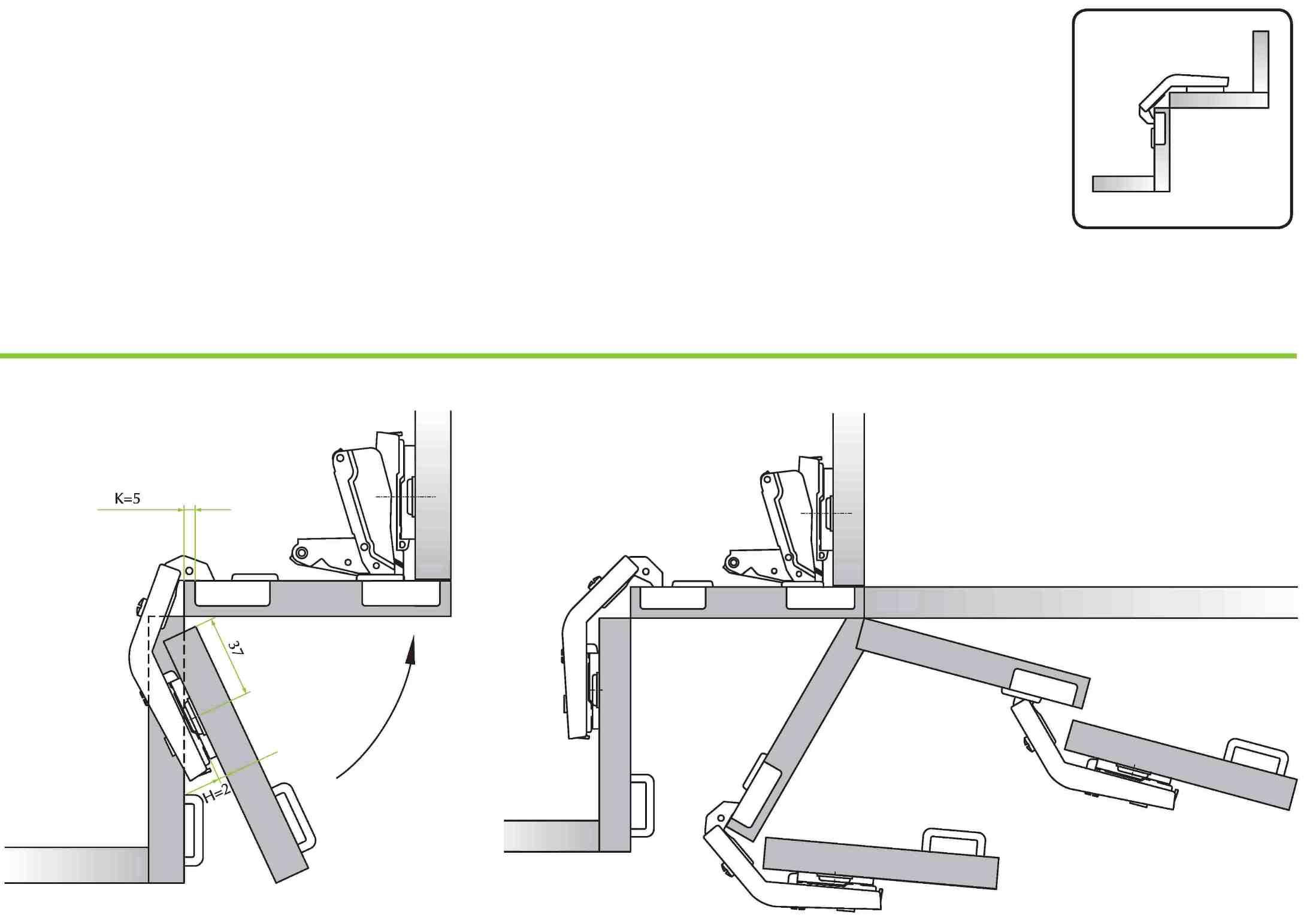 Bản lề nối cánh góc thép mạ Niken Metalla A 135º kèm đế Hafele 311.83.536 + 311.03.104