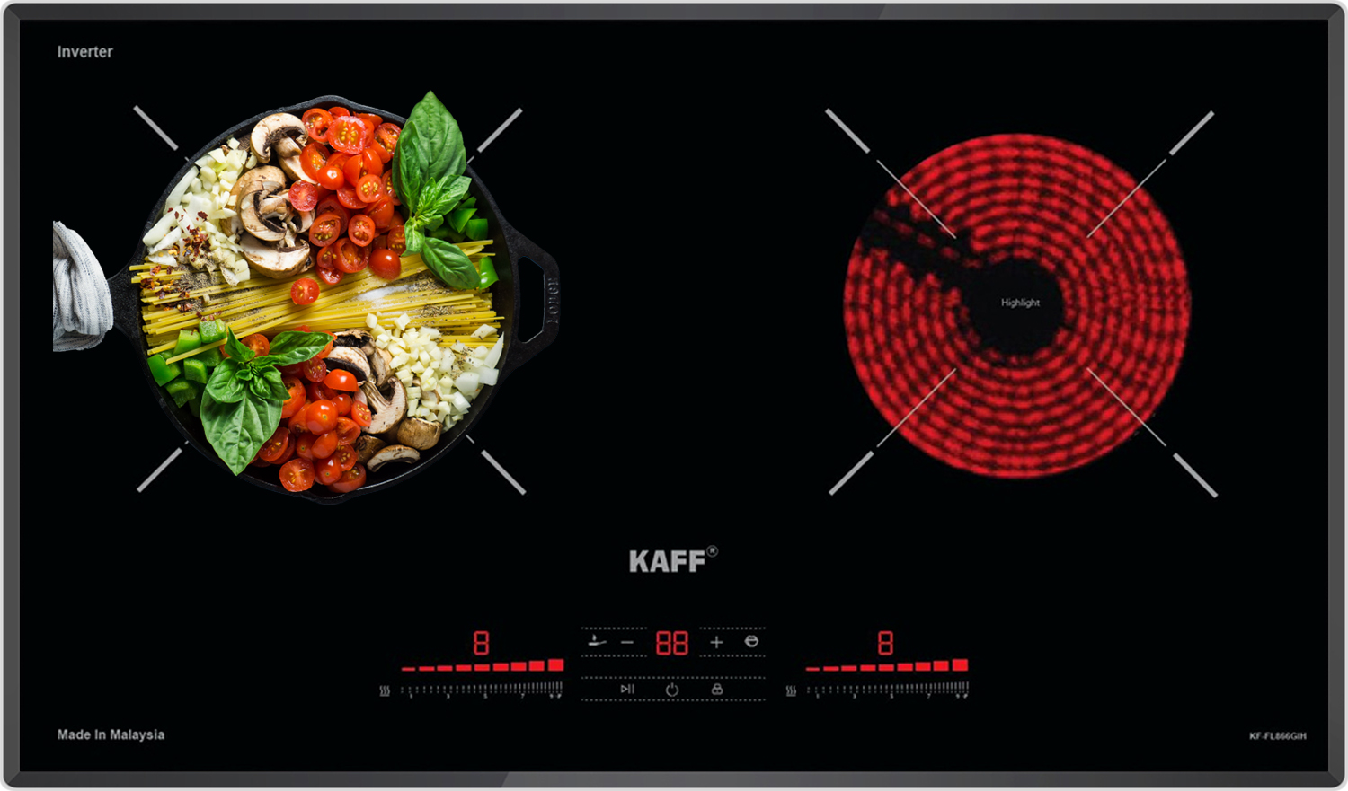 Bếp điện từ Kaff KF-FL866GIH trang bị nhiều tiện ích hữu dụng giúp việc nấu ăn trở lên nhanh chóng và dễ dàng hơn.