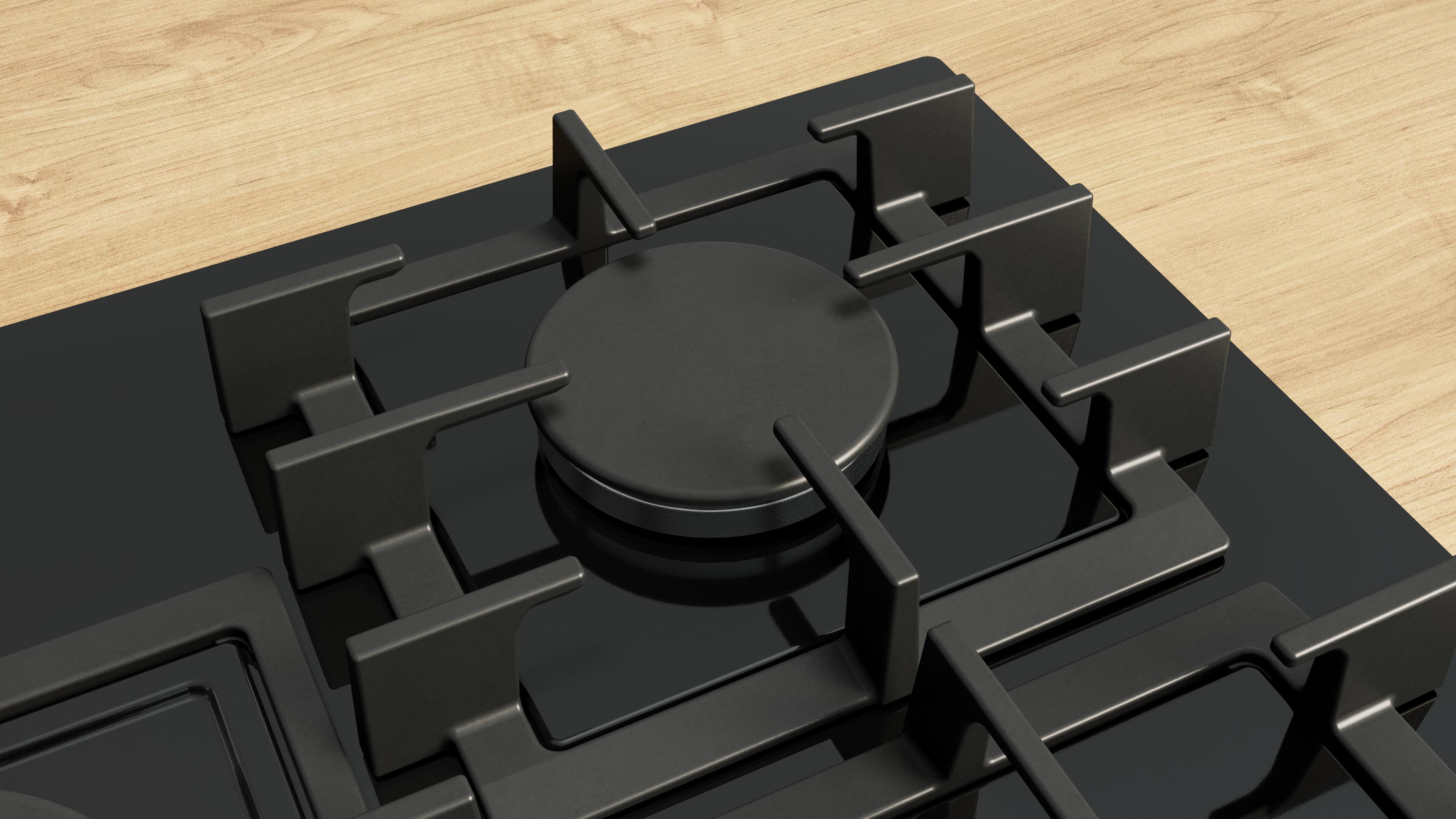 Bếp gas âm 5 vùng nấu 75cm mặt kính đen Serie 6 Bosch PPQ7A6I40