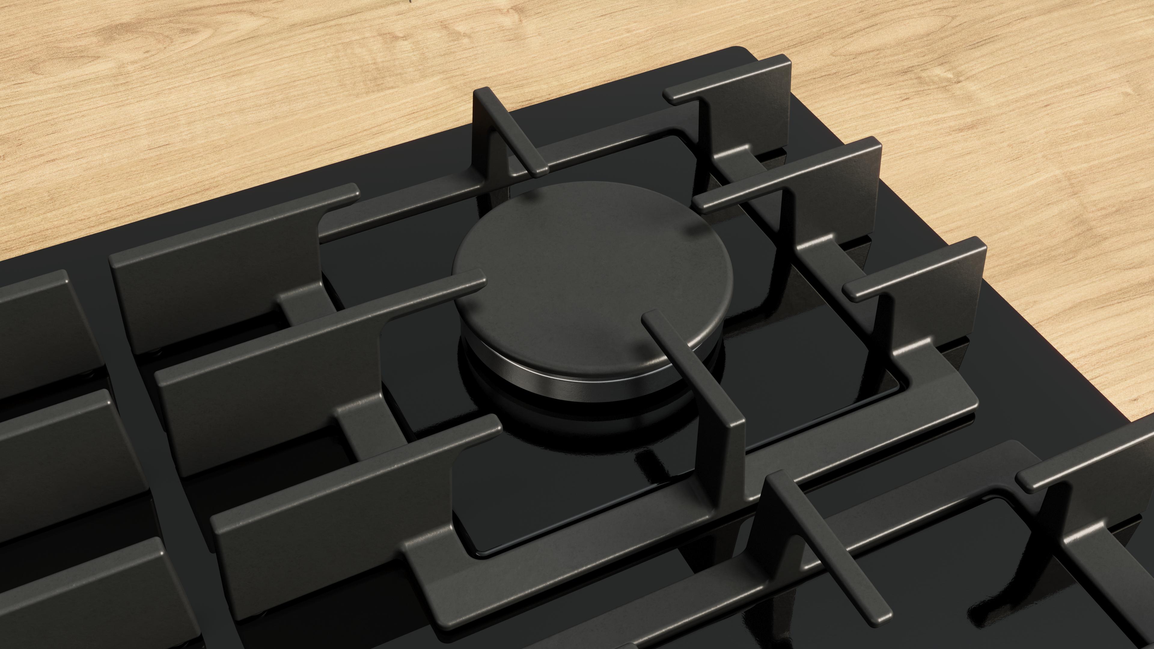 Bếp gas âm 5 vùng nấu 90cm mặt kính đen Serie 8 Bosch PRS9A6H40