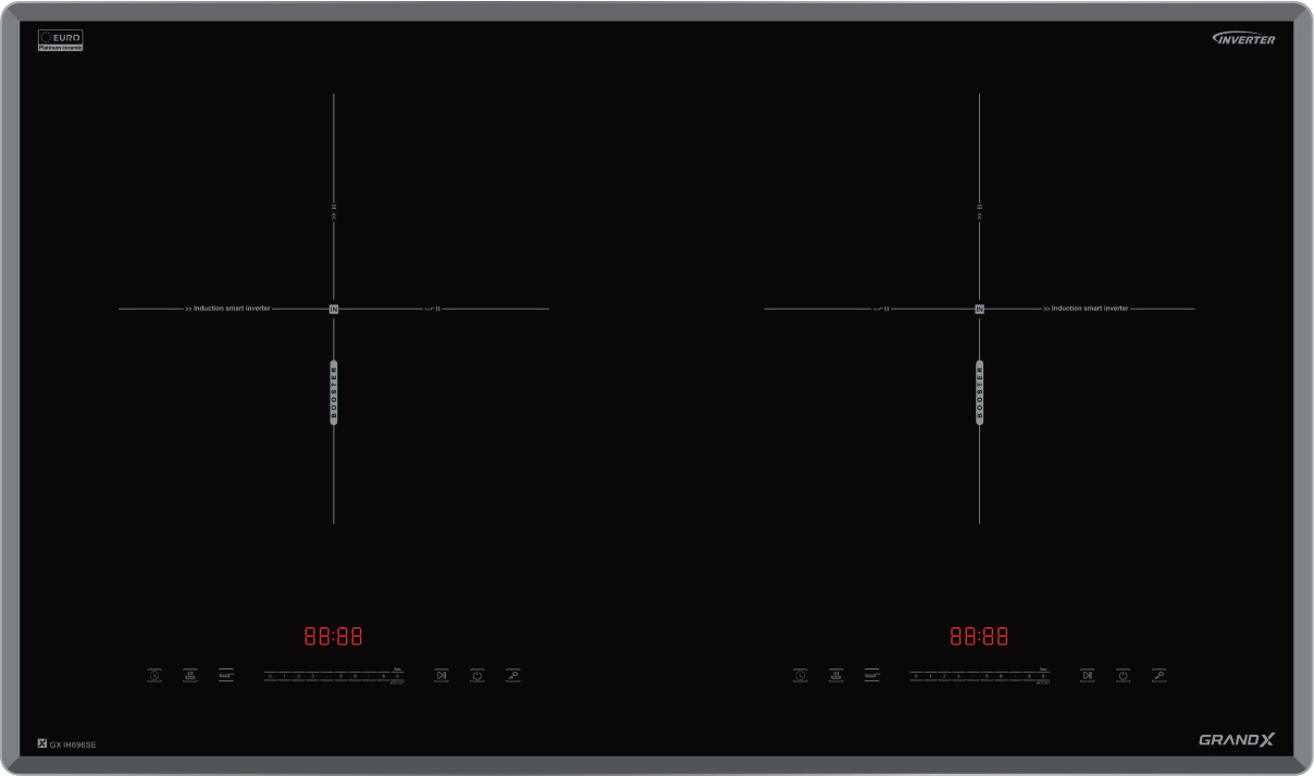 Bếp từ GrandX GX IH696SE | Series 6 | 2 vùng nấu | 4600W | nhập khẩu nguyên chiếc từ Malaysia Bếp từ GrandX GX IH696SE | Series 6 | 2 vùng nấu | 4600W | nhập khẩu nguyên chiếc từ Malaysia
