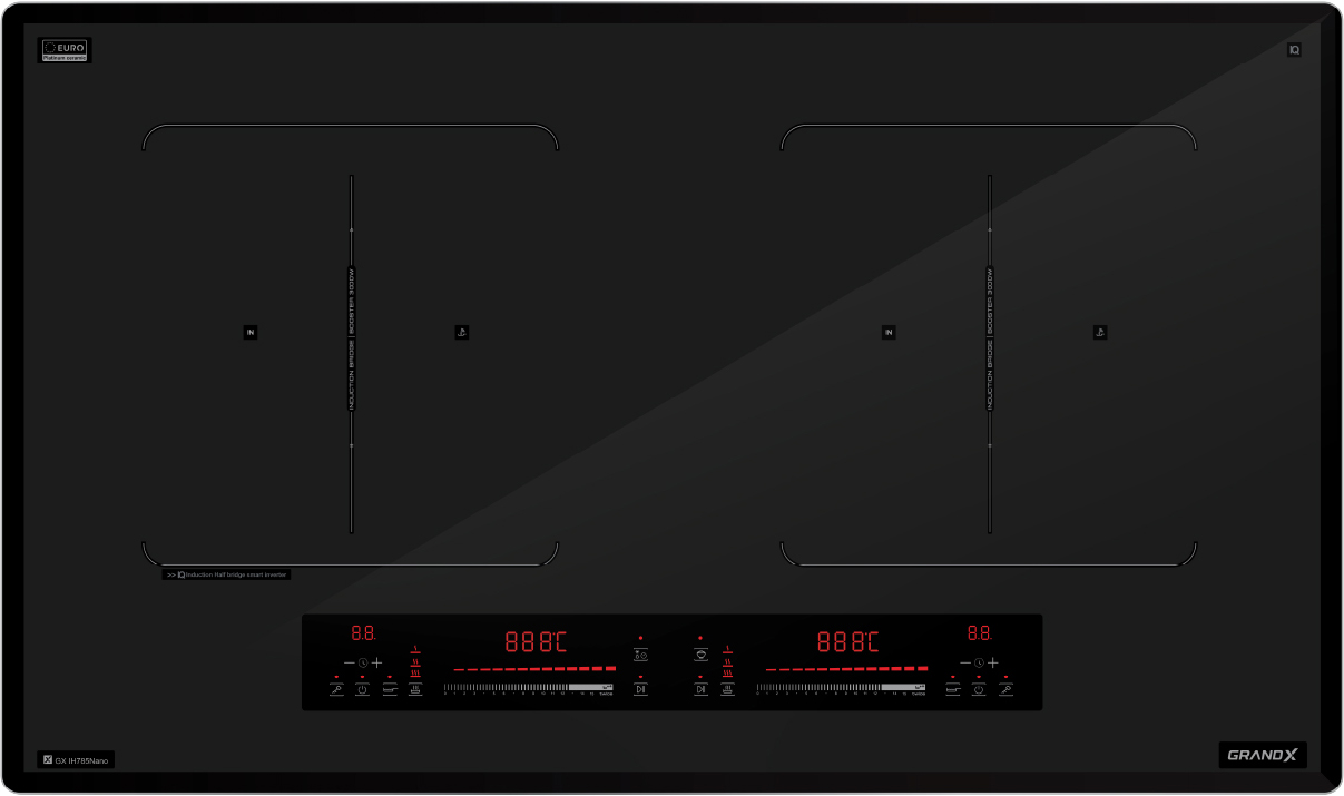 Bếp từ GrandX GX IH785Nano | Series 7 | 2 vùng nấu | 6000W | nhập khẩu nguyên chiếc từ Malaysia Bếp từ GrandX GX IH785Nano | Series 7 | 2 vùng nấu | 6000W | nhập khẩu nguyên chiếc từ Malaysia