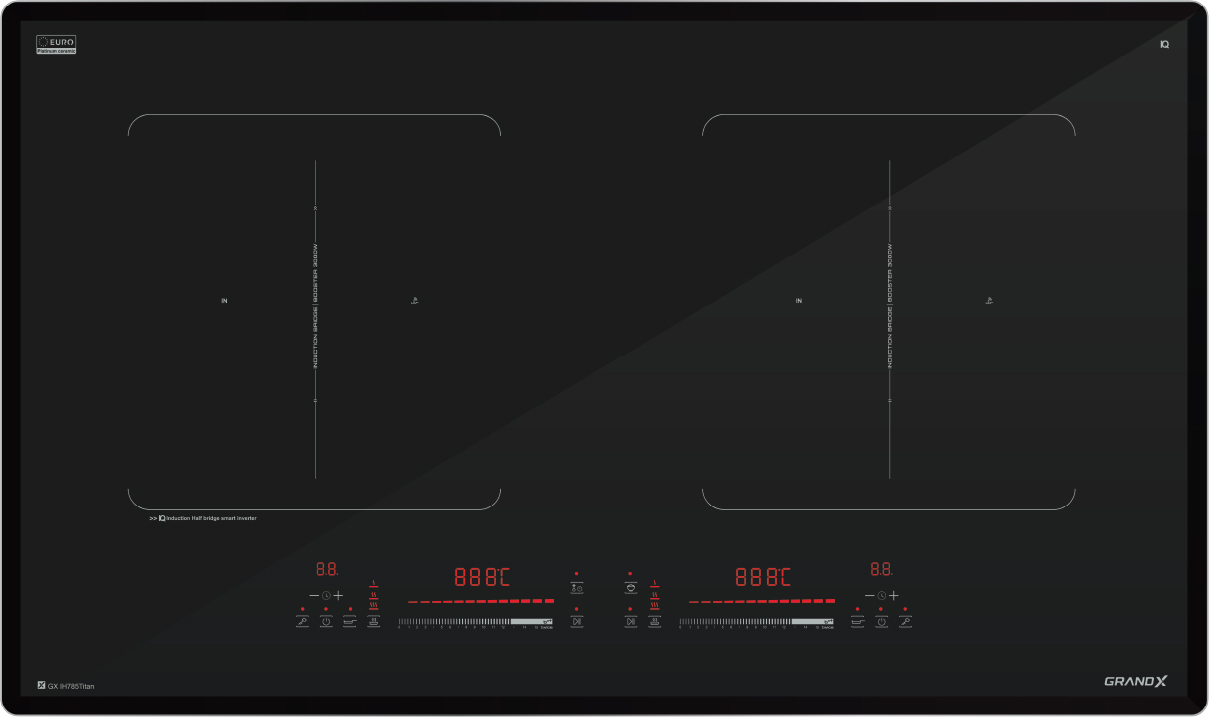 Bếp từ GrandX GX IH785Titan | Series 7 | 2 vùng nấu | 6000W | nhập khẩu nguyên chiếc từ Malaysia Bếp từ GrandX GX IH785Titan | Series 7 | 2 vùng nấu | 6000W | nhập khẩu nguyên chiếc từ Malaysia