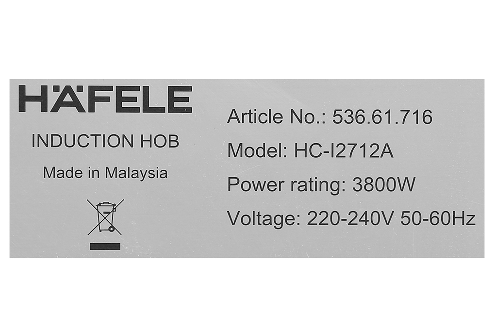 Bếp từ 2 vùng nấu Inverter nhập khẩu Malaysia Hafele HC-I2712A | 536.61.716