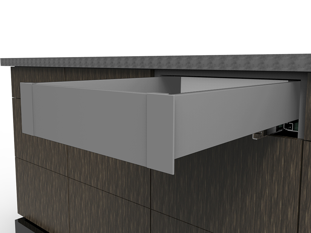 Bộ ray hộp 3 mặt màu ghi đậm, dài 500mm, thành thấp 86mm Eurogold EKL23160 được làm bằng chất liệu thép cán nguội cao cấp Bộ ray hộp 3 mặt màu ghi đậm, dài 500mm, thành thấp 86mm Eurogold EKL23160 được làm bằng chất liệu thép cán nguội cao cấp