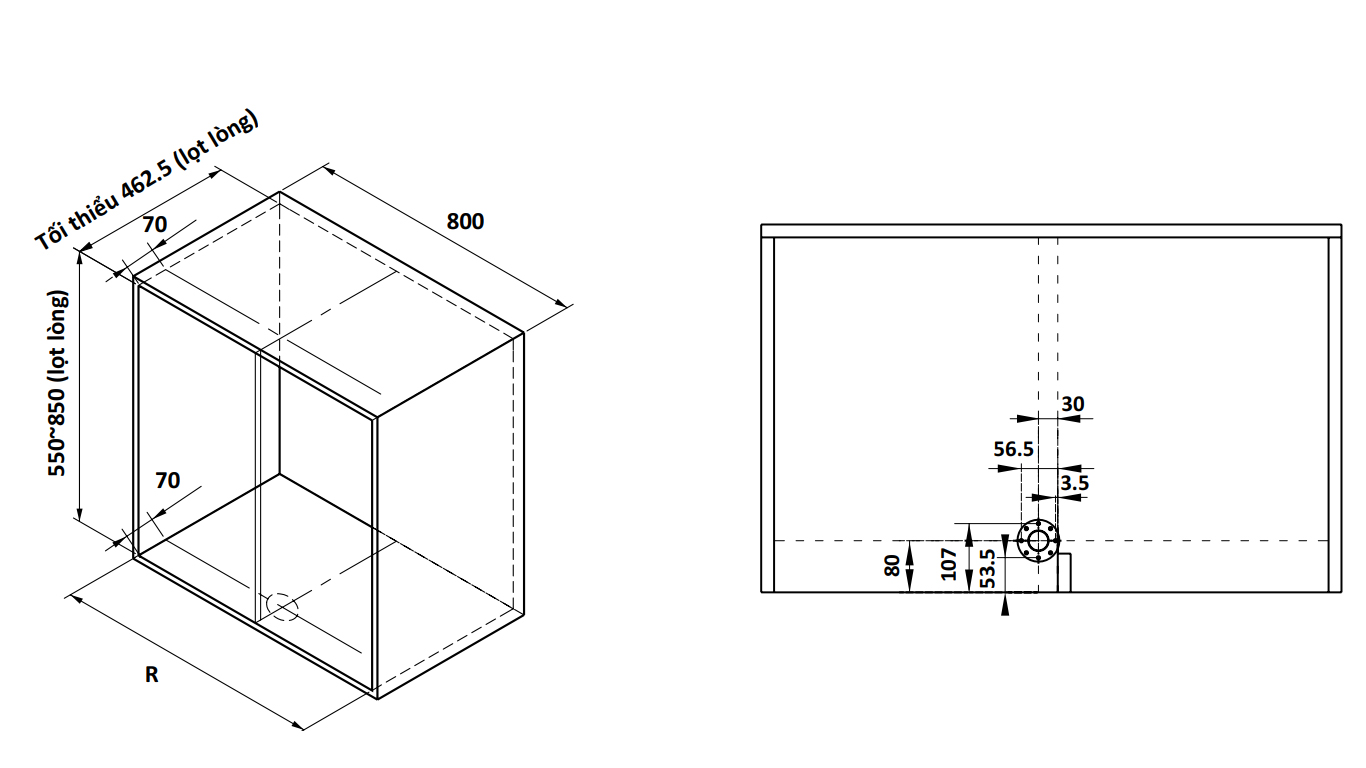 Kích thước sản phẩm | Bộ rổ góc xoay 1/2 mở 180º Inox 304 nan dẹt Hafele Mezzo 548.37.001 Kích thước sản phẩm | Bộ rổ góc xoay 1/2 mở 180º Inox 304 nan dẹt Hafele Mezzo 548.37.001
