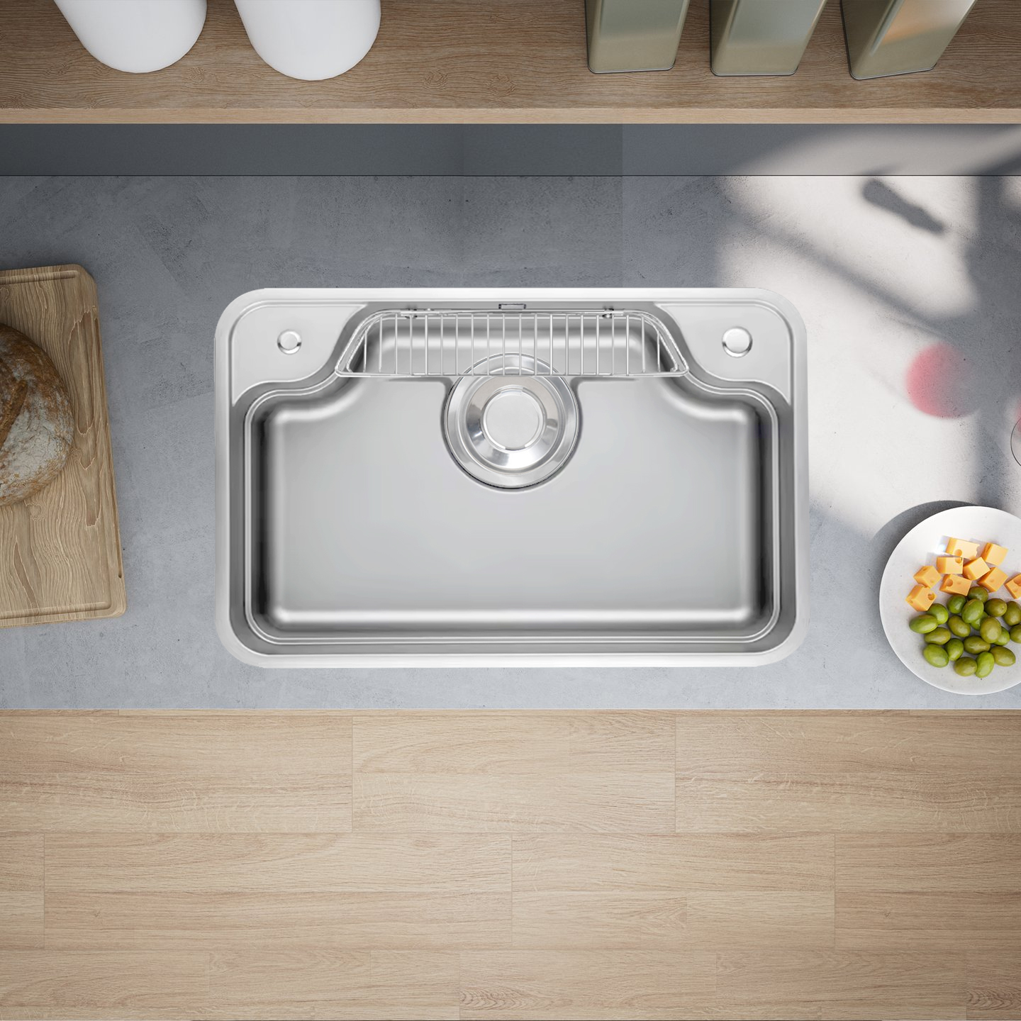 Chậu rửa bát GrandX GX8050JP Hikari thiết kế 01 hố không có vách ngăn tối ưu hóa không gian sơ chế, vệ sinh. Chậu rửa bát GrandX GX8050JP Hikari thiết kế 01 hố không có vách ngăn tối ưu hóa không gian sơ chế, vệ sinh.