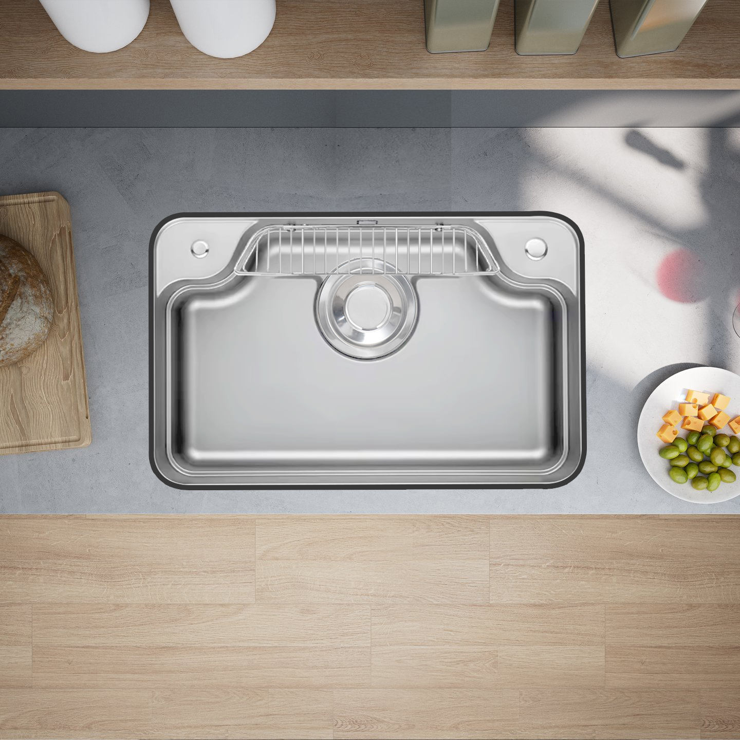 Chậu rửa 1 hố cao cấp | GrandX GX8050JP | 80 x 50cm Chậu rửa 1 hố cao cấp | GrandX GX8050JP | 80 x 50cm