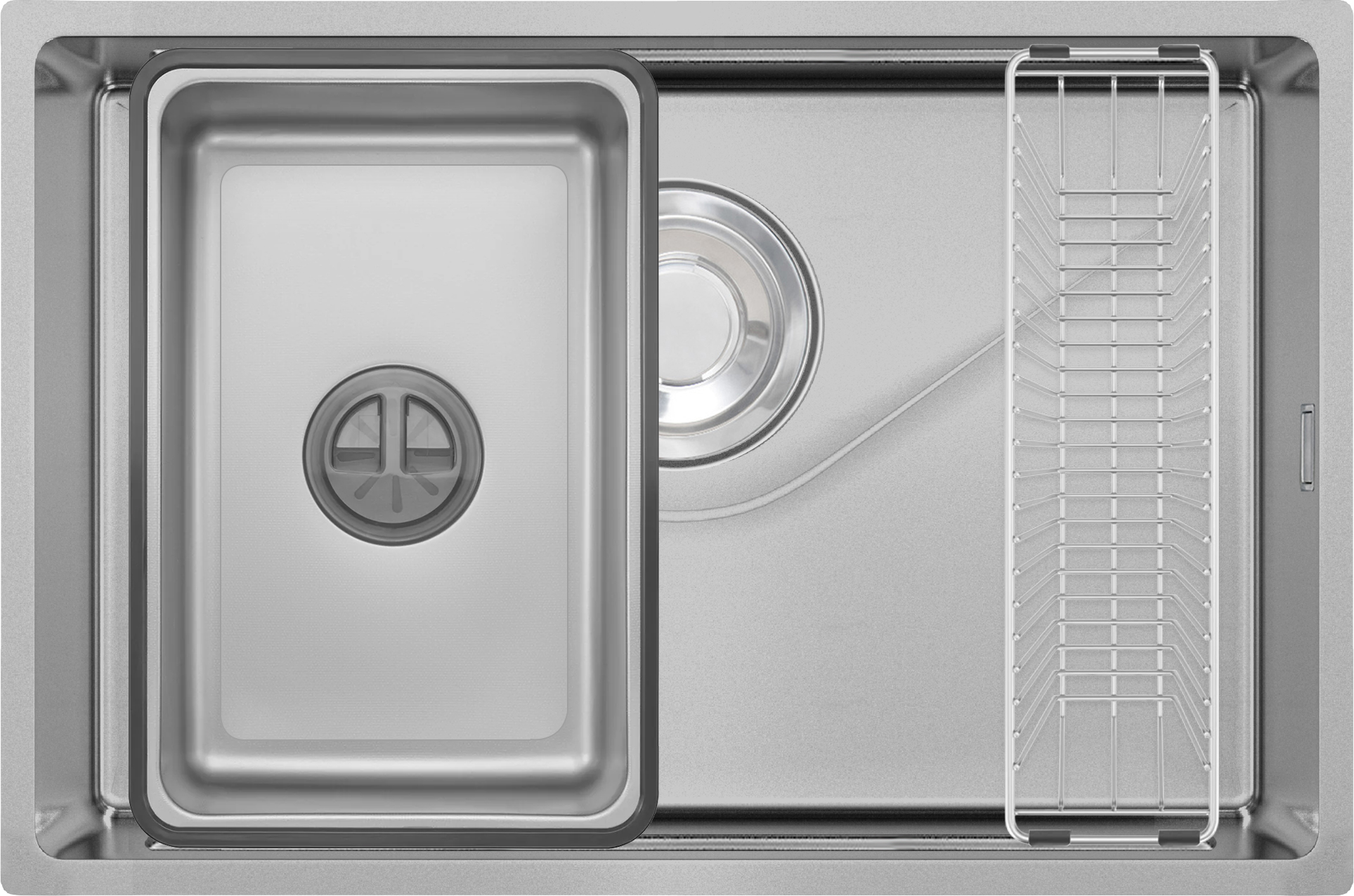 Cấu trúc bề mặt Volcano Tech tạo ra các kẽ hở và rãnh nhỏ trên bề mặt chậu rửa bát GrandX GX6845V Cấu trúc bề mặt Volcano Tech tạo ra các kẽ hở và rãnh nhỏ trên bề mặt chậu rửa bát GrandX GX6845V