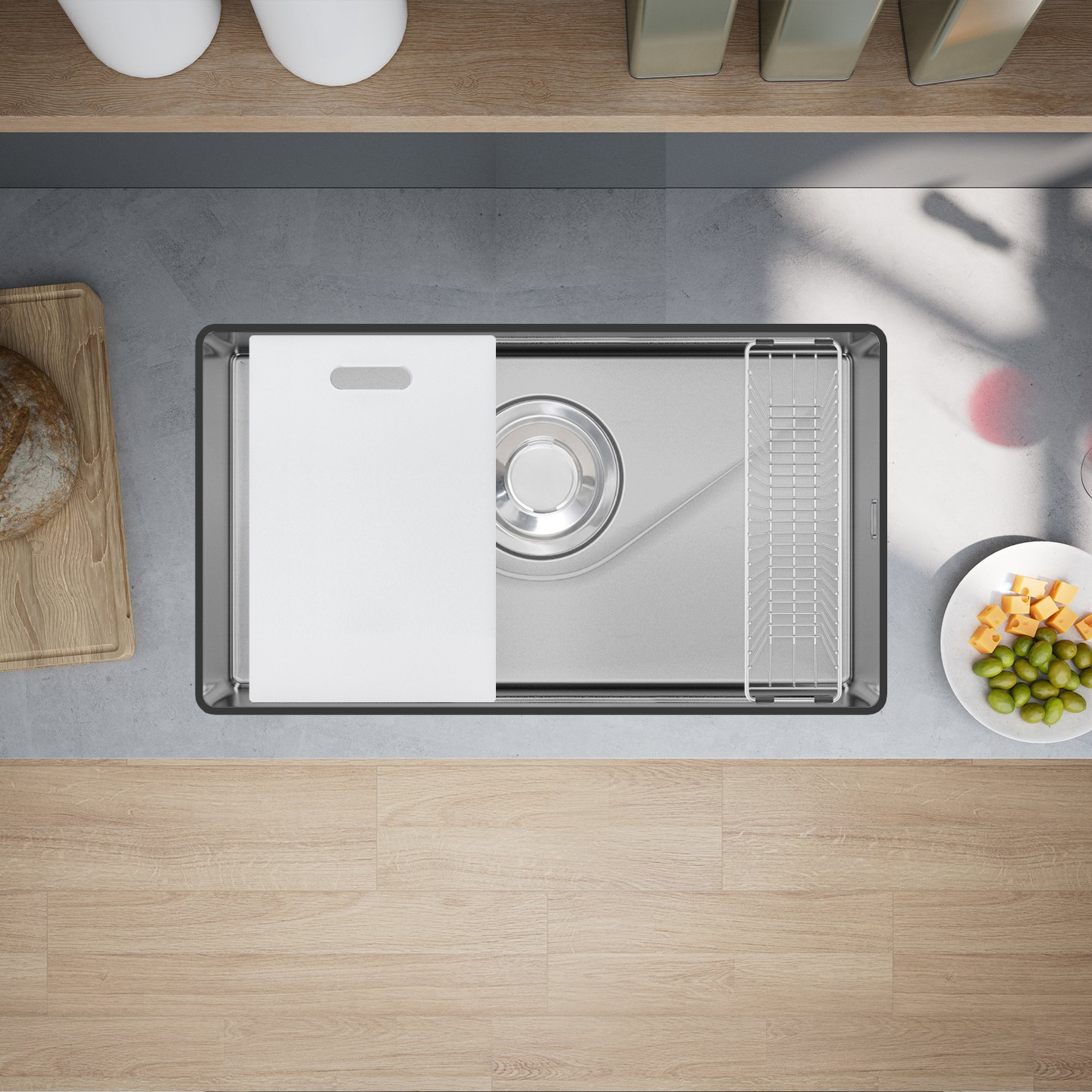 Chậu rửa bát GrandX GX7845JP sử dụng bề mặt Nuno Tech cấu trúc dập nổi có khả năng phân tán áp lực và chấn động Chậu rửa bát GrandX GX7845JP sử dụng bề mặt Nuno Tech cấu trúc dập nổi có khả năng phân tán áp lực và chấn động