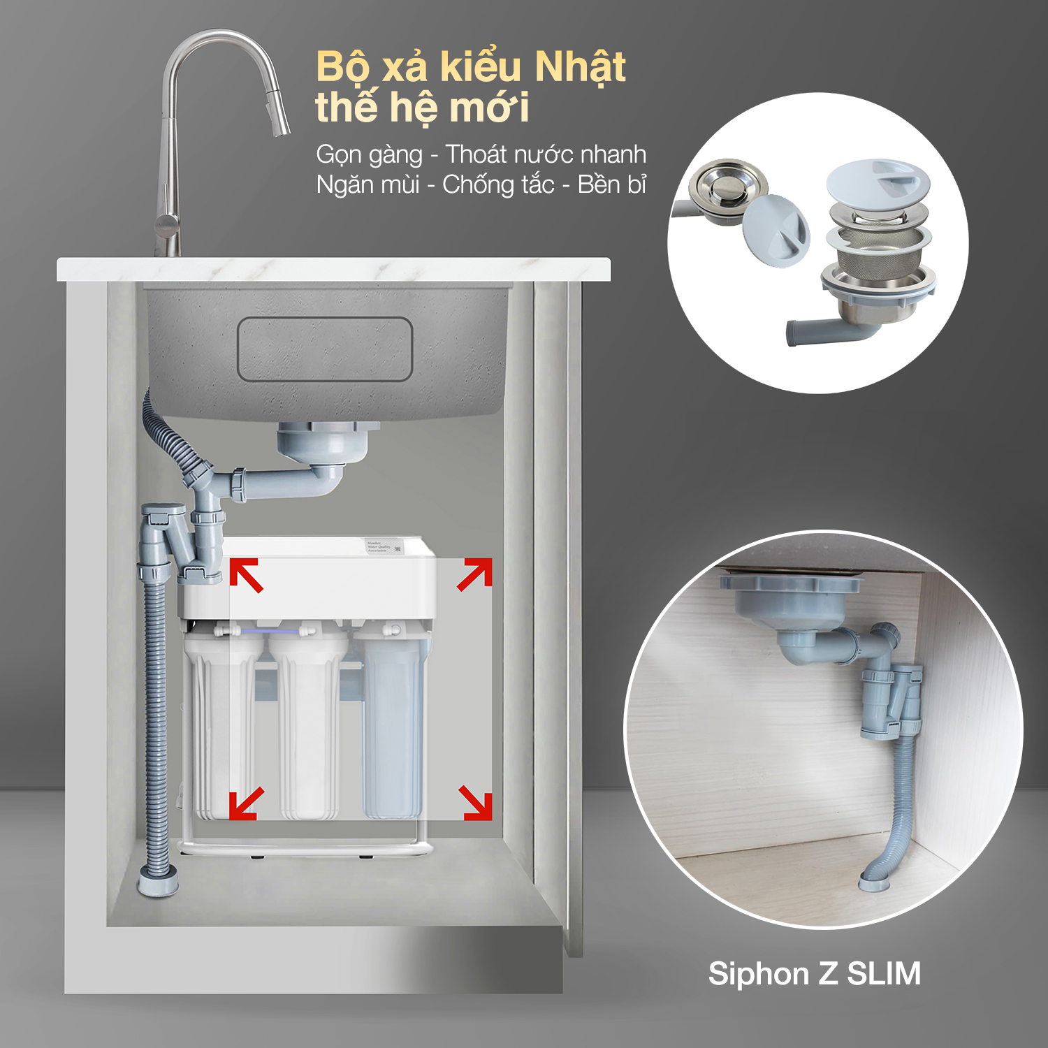 Siphon kiểu Nhật Bản tiết kiệm không gian Siphon kiểu Nhật Bản tiết kiệm không gian