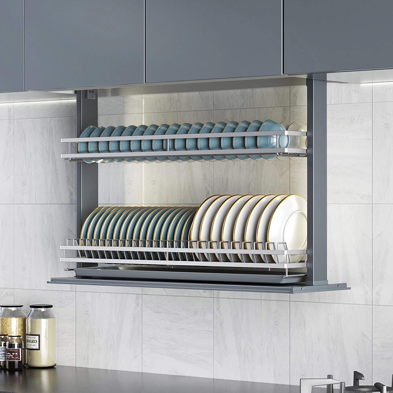 Giá bát đĩa nâng hạ điện tự động cảm ứng Inox 304 nan dẹt 900mm ESL9890 là phụ kiện tủ bếp được nhập khẩu chính hãng từ thương hiệu nổi tiếng Eurogold Giá bát đĩa nâng hạ điện tự động cảm ứng Inox 304 nan dẹt 900mm ESL9890 là phụ kiện tủ bếp được nhập khẩu chính hãng từ thương hiệu nổi tiếng Eurogold