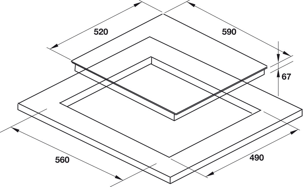Kích thước lắp đặt | Bếp điện 3 vùng nấu nhập khẩu Tây Ban Nha 59cm Hafele HC-R603D | 536.01.901 Kích thước lắp đặt | Bếp điện 3 vùng nấu nhập khẩu Tây Ban Nha 59cm Hafele HC-R603D | 536.01.901