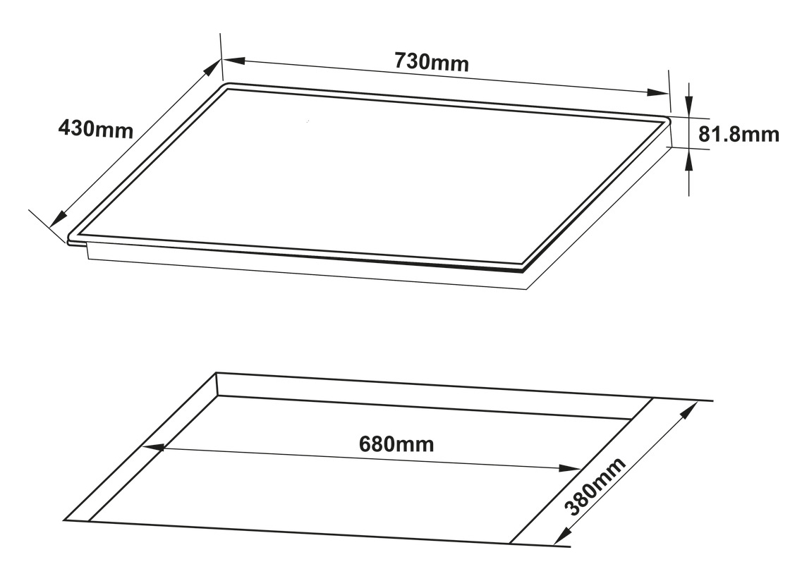 Kích thước lắp đặt | Bếp từ 2 vùng nấu Inverter Hafele HC-I73243B | 536.61.858 Kích thước lắp đặt | Bếp từ 2 vùng nấu Inverter Hafele HC-I73243B | 536.61.858