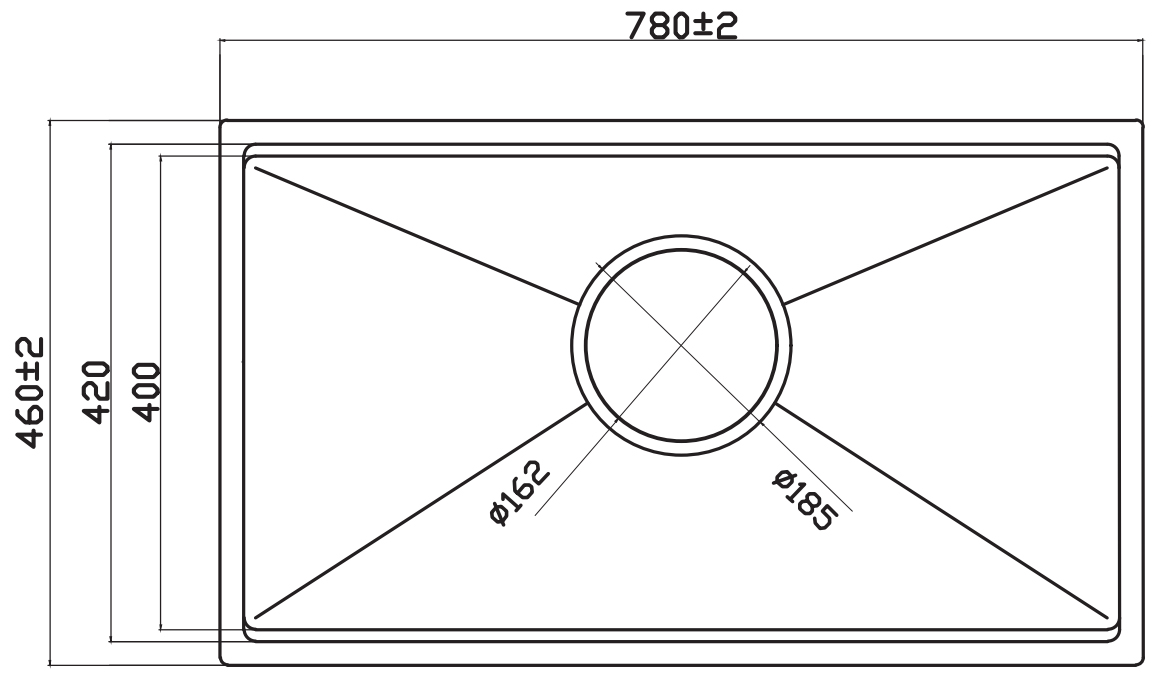 Kích thước sản phẩm | Chậu rửa 1 hố lắp âm Inox 304 Grandx GX7846S Smooth Kích thước sản phẩm | Chậu rửa 1 hố lắp âm Inox 304 Grandx GX7846S Smooth