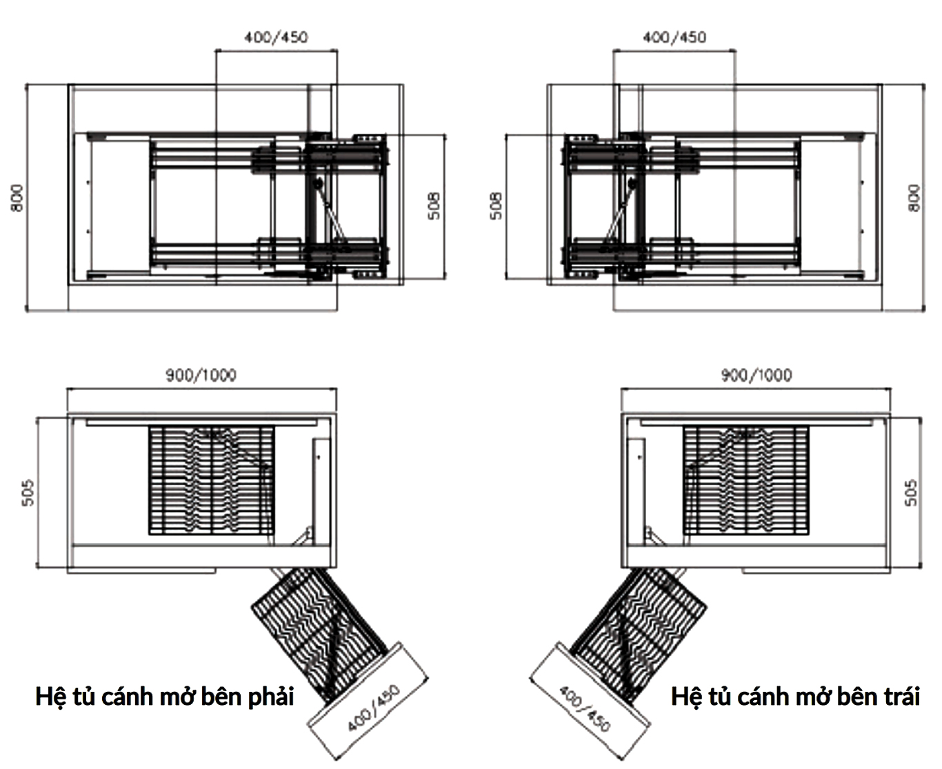 Kích thước lắp đặt sản phẩm | Kệ góc liên hoàn mở trái & phải Inox 304 nan dẹt xước mờ Faster MC4590RL Kích thước lắp đặt sản phẩm | Kệ góc liên hoàn mở trái & phải Inox 304 nan dẹt xước mờ Faster MC4590RL