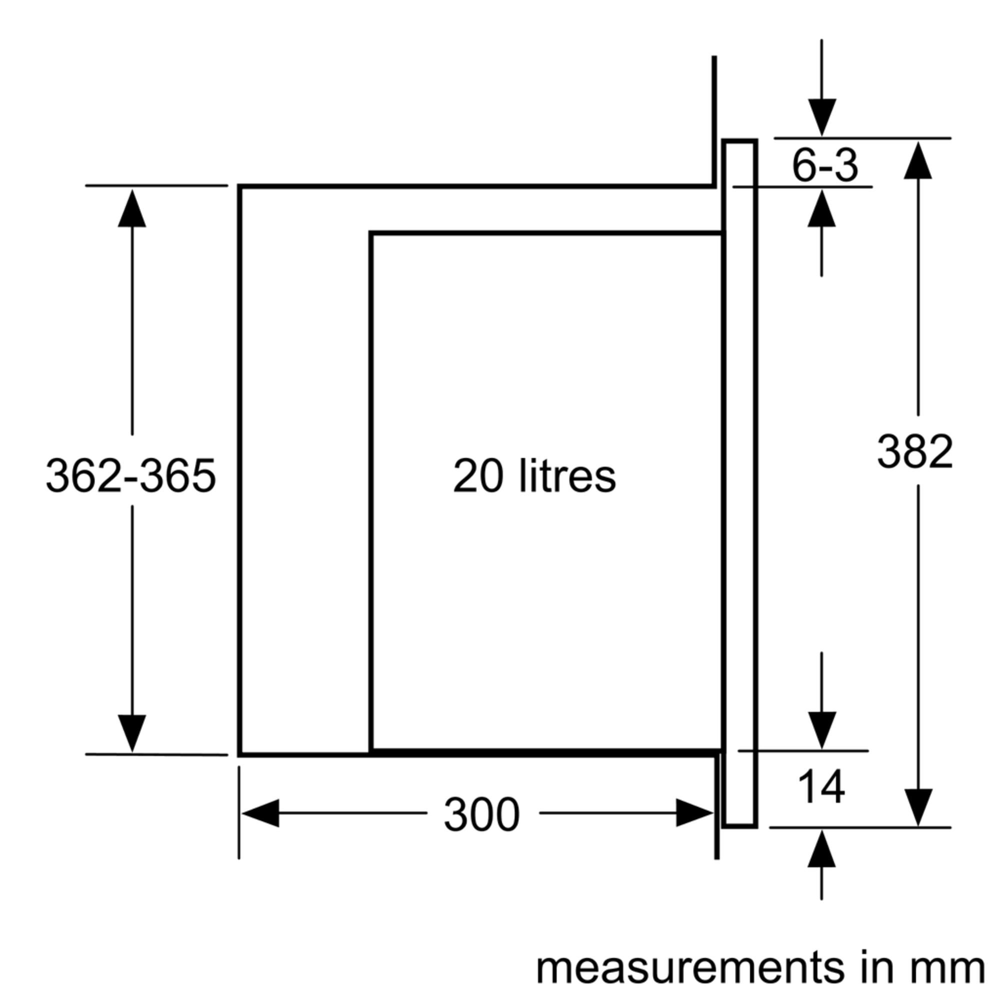 Sơ đồ lắp đặt | Lò vi sóng âm tủ kính đen 20L Serie 6 Bosch BEL524MB2 Sơ đồ lắp đặt | Lò vi sóng âm tủ kính đen 20L Serie 6 Bosch BEL524MB2