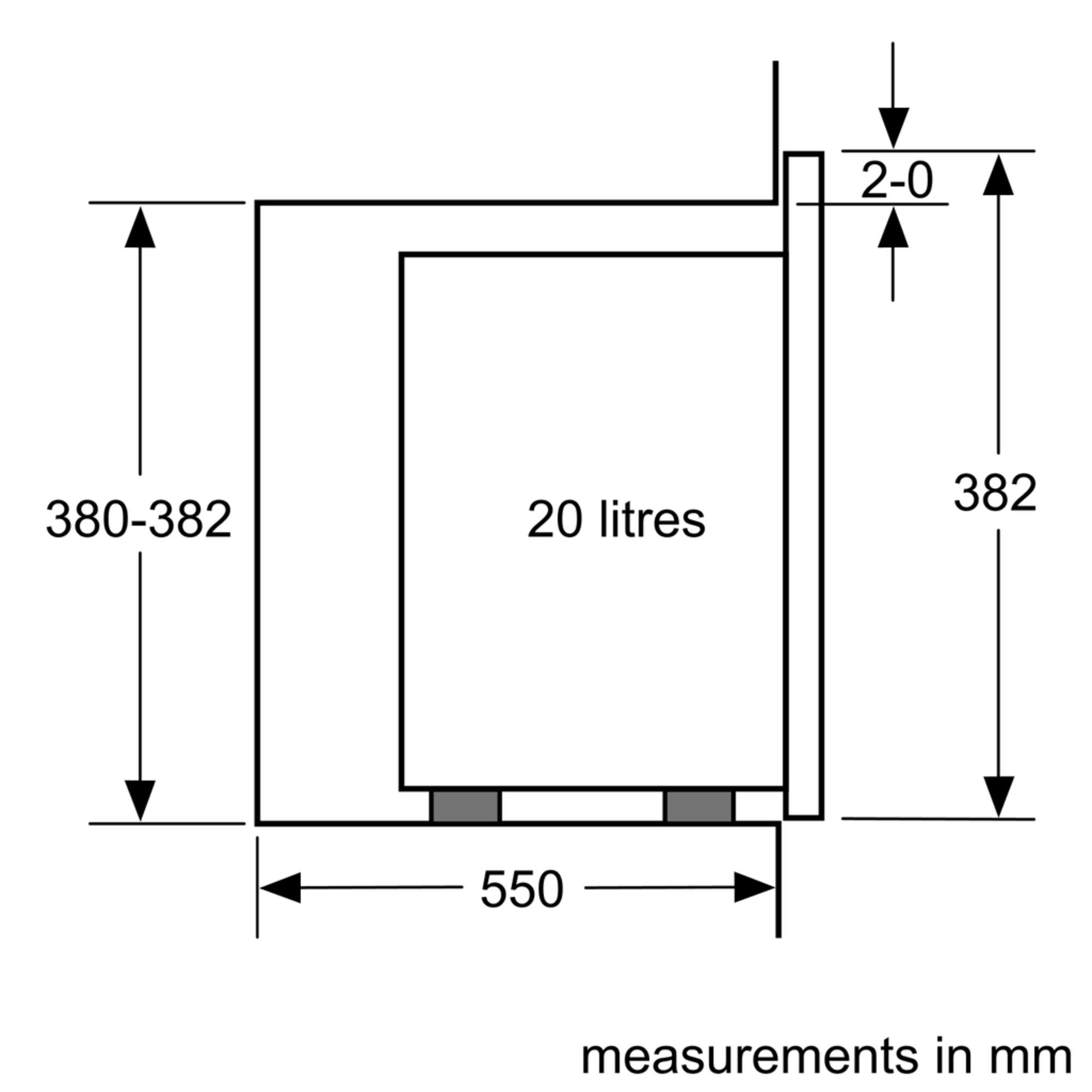 Sơ đồ lắp đặt | Lò vi sóng âm tủ kính đen 20L Serie 6 Bosch BEL524MB2 Sơ đồ lắp đặt | Lò vi sóng âm tủ kính đen 20L Serie 6 Bosch BEL524MB2