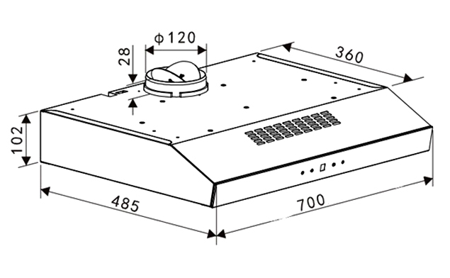 Kích thước lắp đặt | Máy hút mùi âm tủ cảm ứng Inox 70cm Hafele HC-H7031BB | 538.86.097 Kích thước lắp đặt | Máy hút mùi âm tủ cảm ứng Inox 70cm Hafele HC-H7031BB | 538.86.097