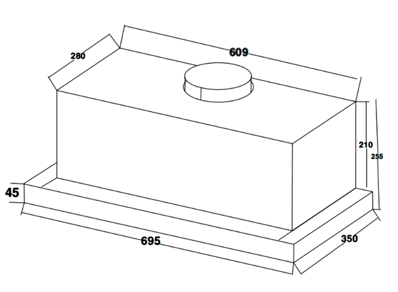 Kích thước lắp đặt | Máy hút mùi âm tủ màu xám 70cm Dandy DY-SX735 Pro Kích thước lắp đặt | Máy hút mùi âm tủ màu xám 70cm Dandy DY-SX735 Pro