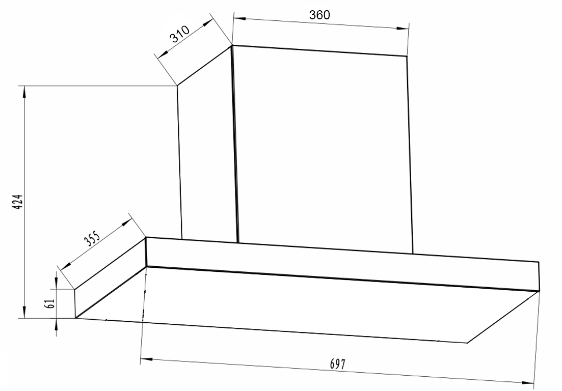Kích thước lắp đặt sản phẩm | Máy hút mùi áp tường chữ T Inox 70cm Faster FS 35TS Autoclean Kích thước lắp đặt sản phẩm | Máy hút mùi áp tường chữ T Inox 70cm Faster FS 35TS Autoclean