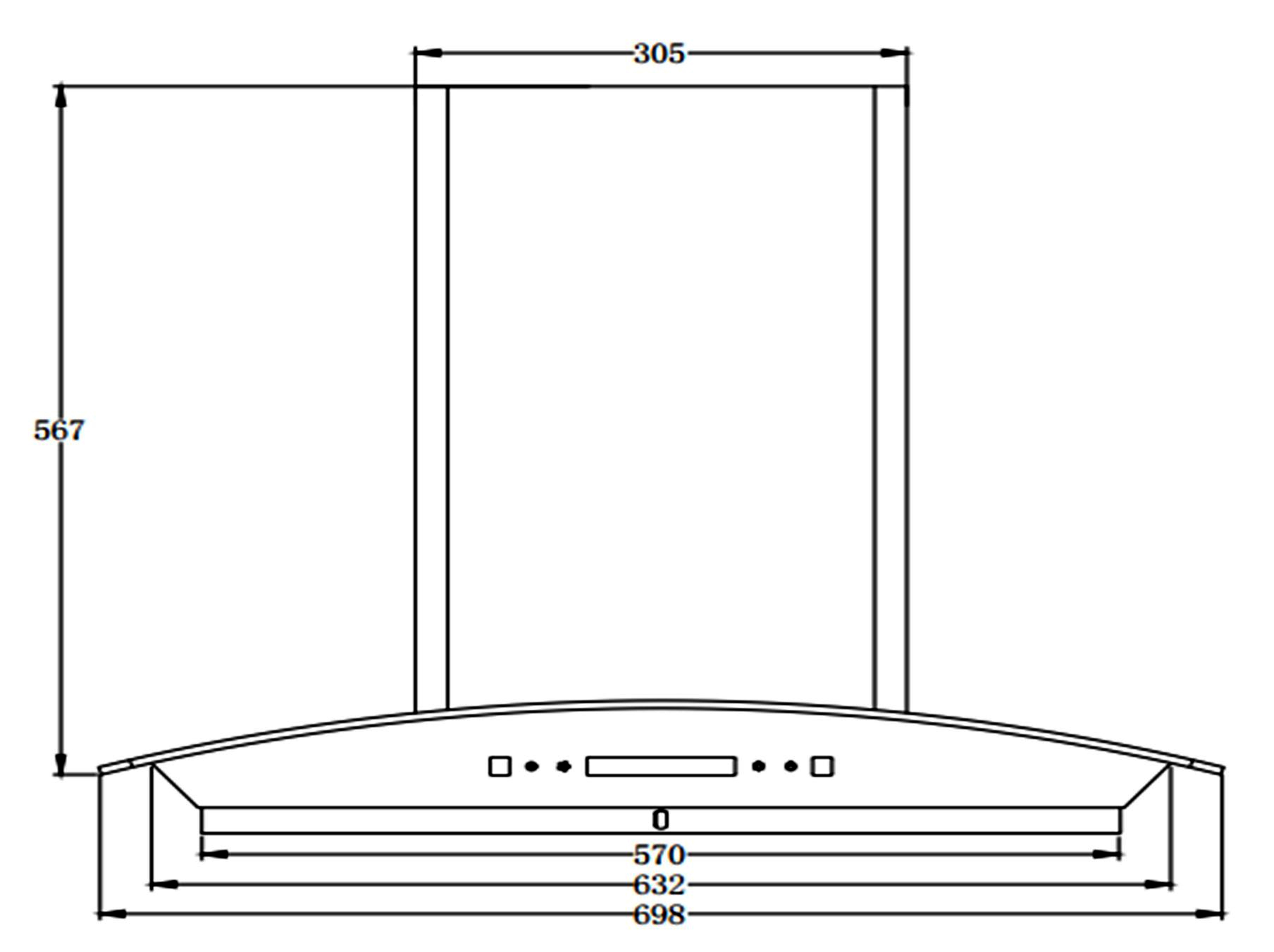 Kích thước lắp đặt sản phẩm | Máy hút mùi áp tường kính cong màu đen cảm ứng 70cm Faster FS 700B Autoclean Kích thước lắp đặt sản phẩm | Máy hút mùi áp tường kính cong màu đen cảm ứng 70cm Faster FS 700B Autoclean
