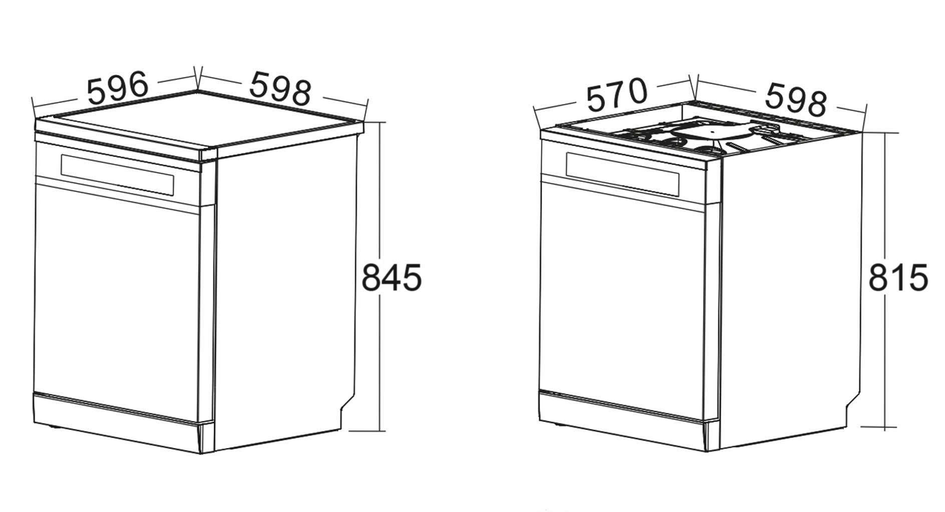 Kích thước sản phẩm | Máy rửa bát thông minh AI 16-18 bộ cửa kính xám xanh Faster ECO 8516 SERI 8.2 SMART Kích thước sản phẩm | Máy rửa bát thông minh AI 16-18 bộ cửa kính xám xanh Faster ECO 8516 SERI 8.2 SMART