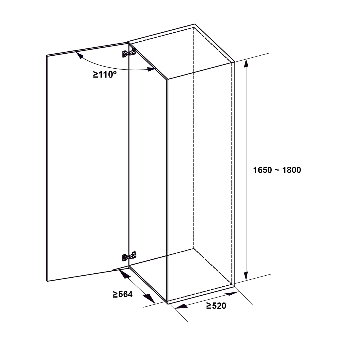 Kích thước lắp đặt | Tủ đồ khô 6 tầng Inox 304 nan tròn cánh mở 600mm Hafele Dolce 548.65.075 Kích thước lắp đặt | Tủ đồ khô 6 tầng Inox 304 nan tròn cánh mở 600mm Hafele Dolce 548.65.075