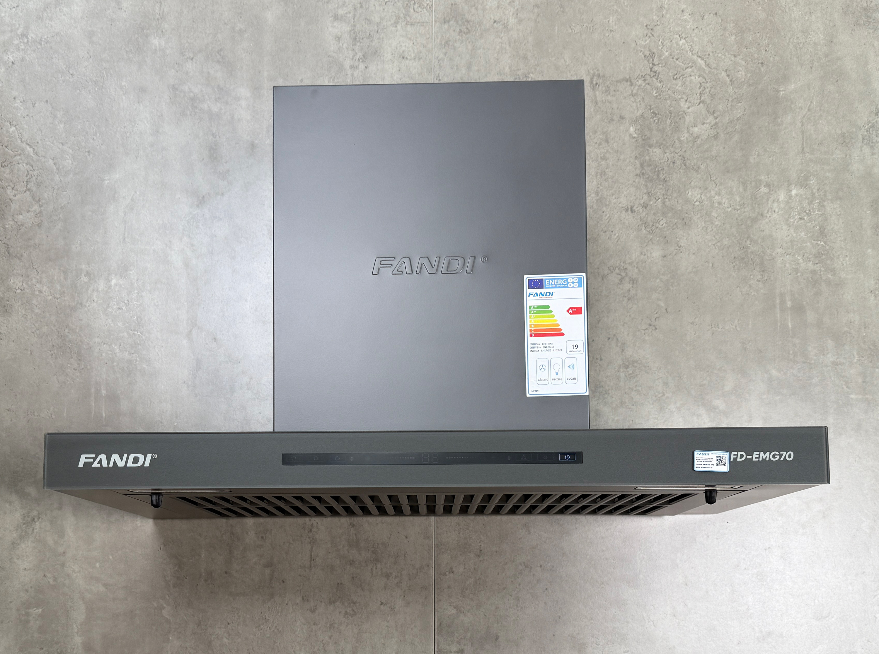 Máy hút mùi áp tường chữ T màu xám 70cm Fandi FD-EMG70 Máy hút mùi áp tường chữ T màu xám 70cm Fandi FD-EMG70