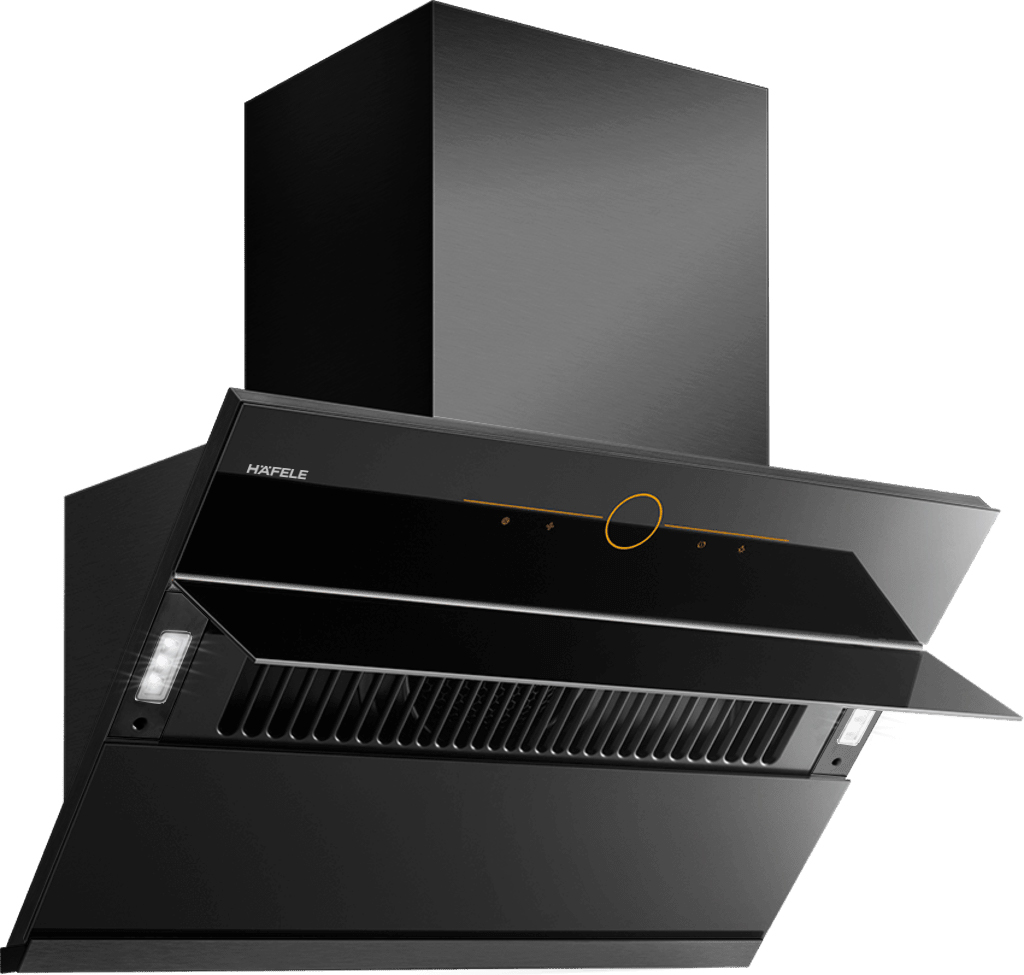 Máy hút mùi áp tường kính vát màu đen 90cm Hafele HC-H901WB | 533.83.655 được tích hợp chức năng hẹn giờ tắt 1 phút Máy hút mùi áp tường kính vát màu đen 90cm Hafele HC-H901WB | 533.83.655 được tích hợp chức năng hẹn giờ tắt 1 phút