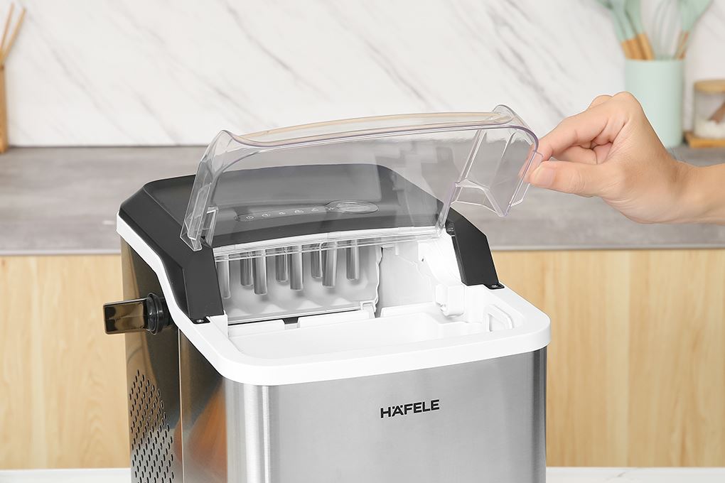 Máy làm đá viên Hafele 535.44.165 còn có chức năng tự làm sạch giúp loại bỏ cặn bẩn bên trong Máy làm đá viên Hafele 535.44.165 còn có chức năng tự làm sạch giúp loại bỏ cặn bẩn bên trong