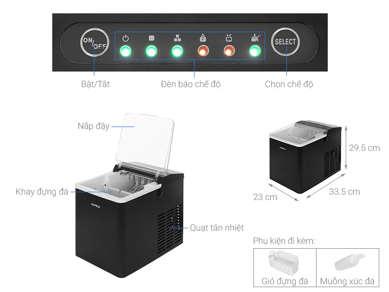 Máy làm đá Hafele HS-IM176B | 535.44.164