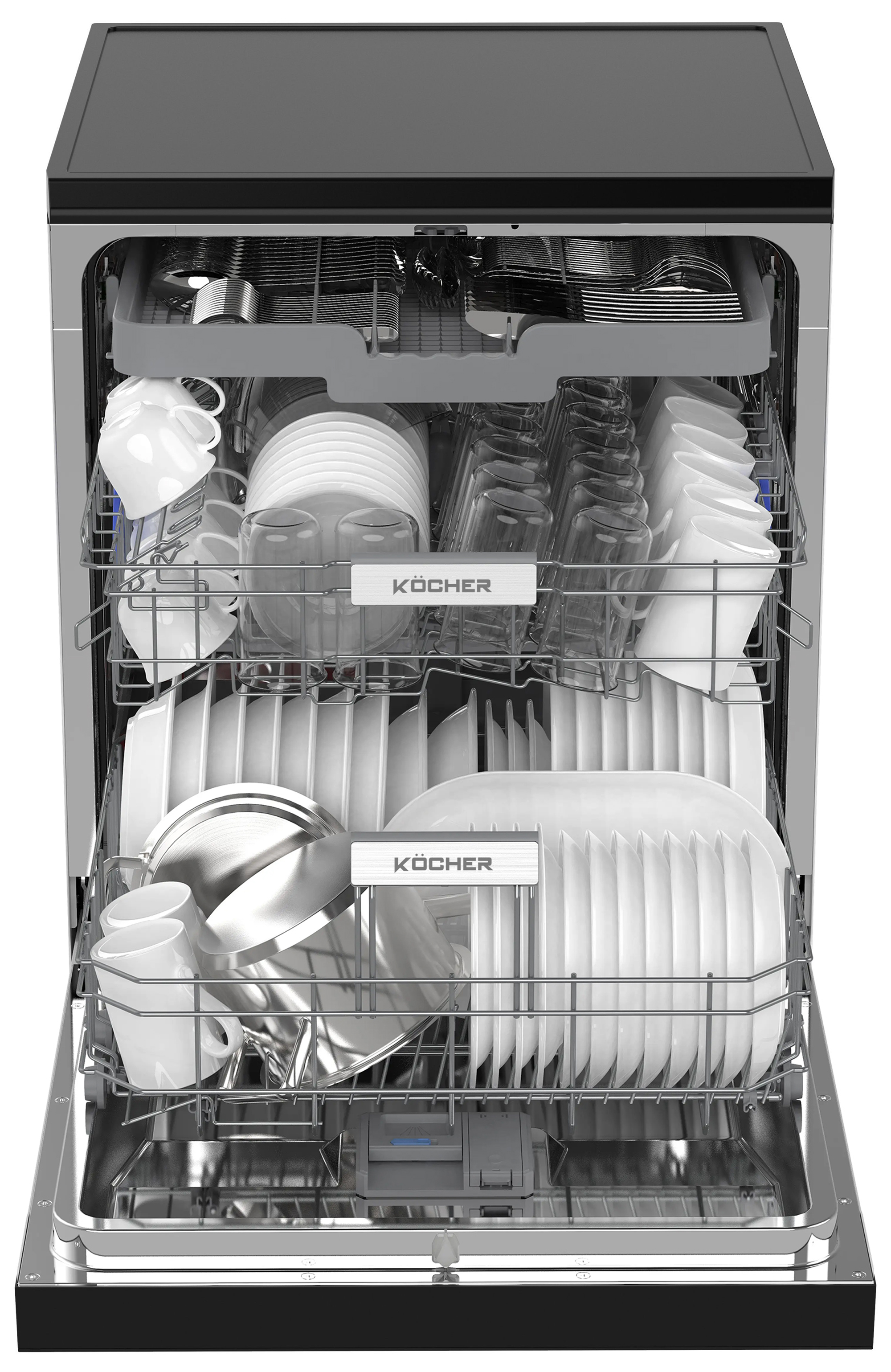 Máy rửa bát Kocher KDEU-X15B ứng dụng công nghệ sấy khí nóng Extra Plus Drying hiện đại , giúp diệt sạch 99,99% vi khuẩn.