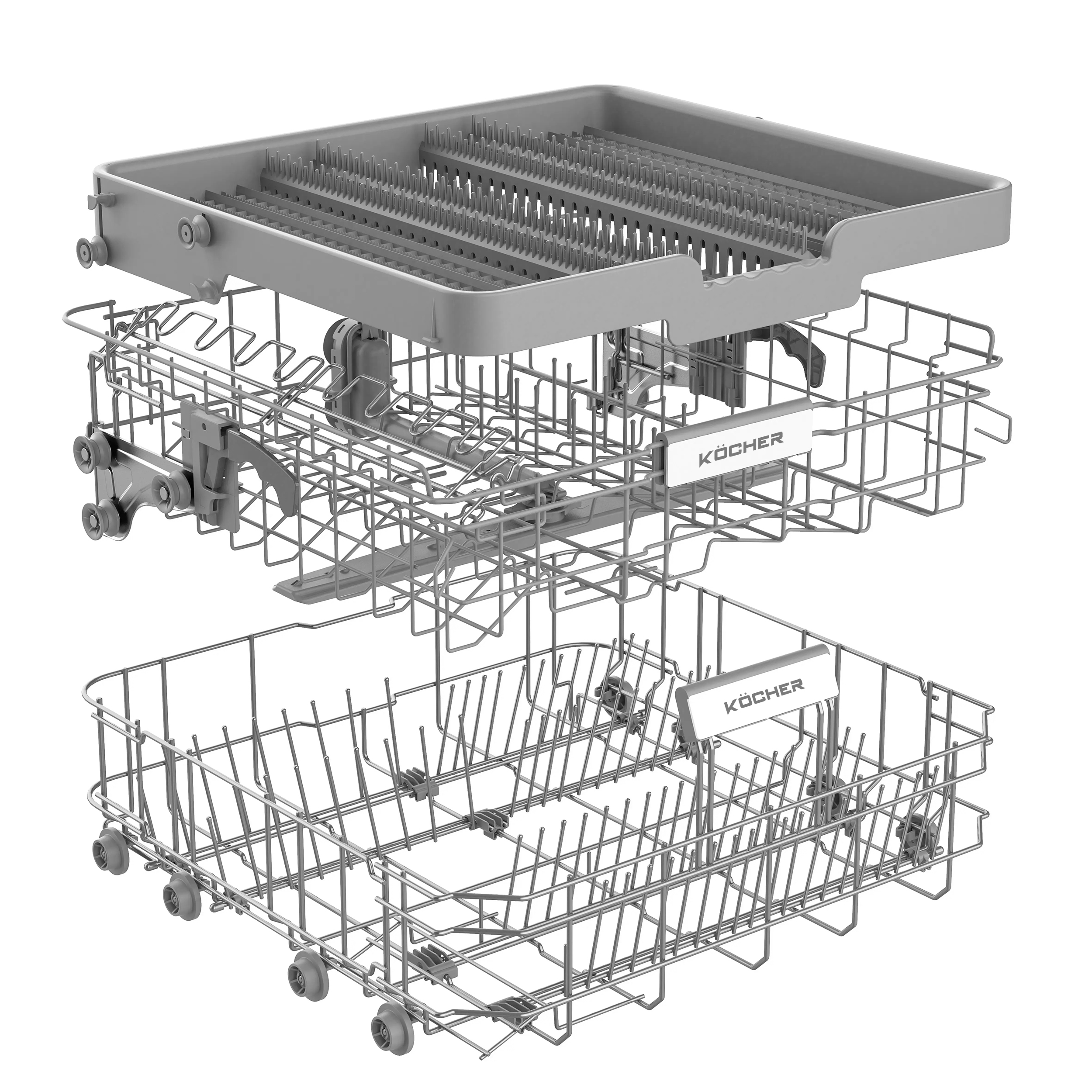 Giàn rửa ở giữa chủ yếu rửa các loại bát đĩa nhỏ, cốc, ly, vật dụng nhỏ không tốn diện tích.