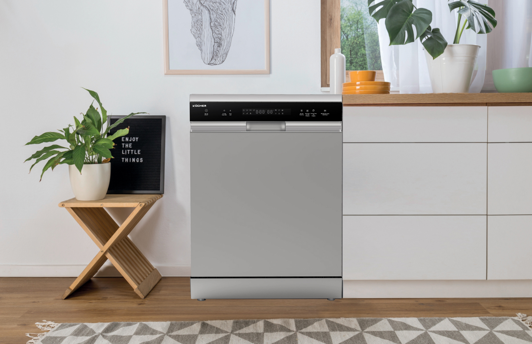 Máy rửa bát độc lập Series X | Kocher KDEU-X15S | màu bạc | 17 bộ