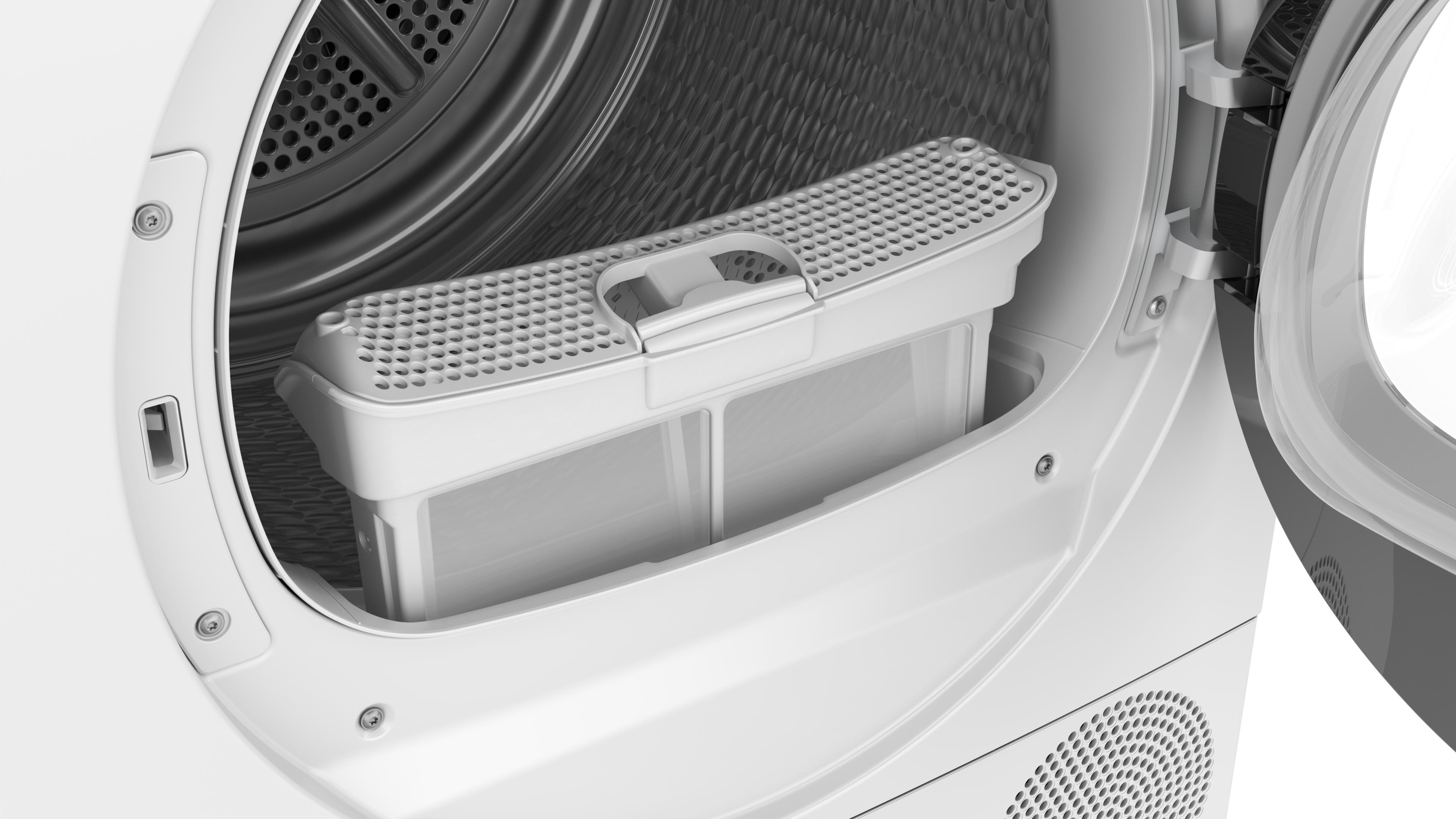 Máy sấy bơm nhiệt màu trắng 9kg Serie 8 Bosch WQB246C40