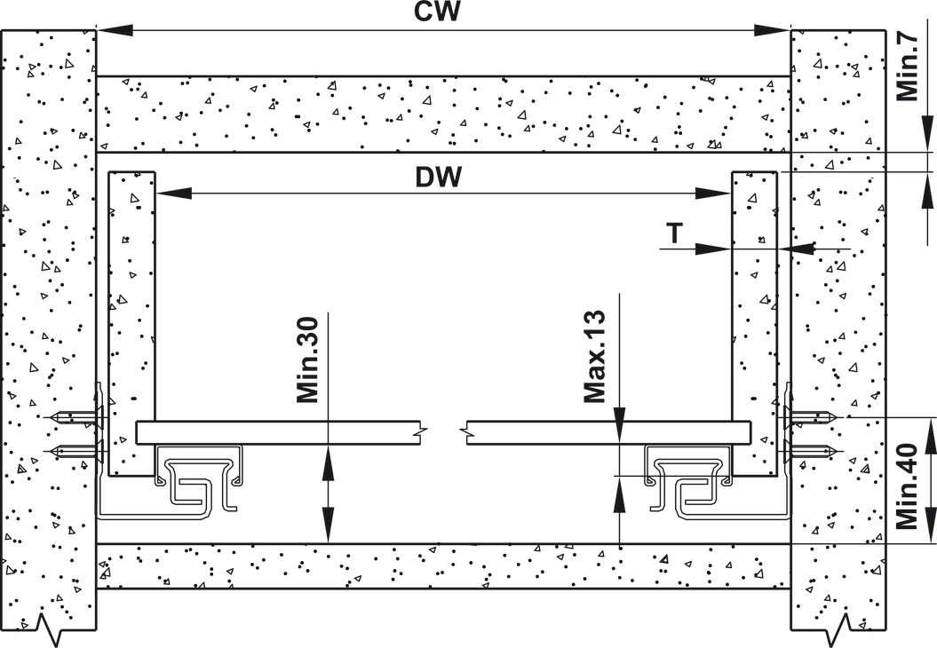 Kích thước lắp đặt | Ray âm Matrix UM mở toàn phần giảm chấn Hafele Kích thước lắp đặt | Ray âm Matrix UM mở toàn phần giảm chấn Hafele