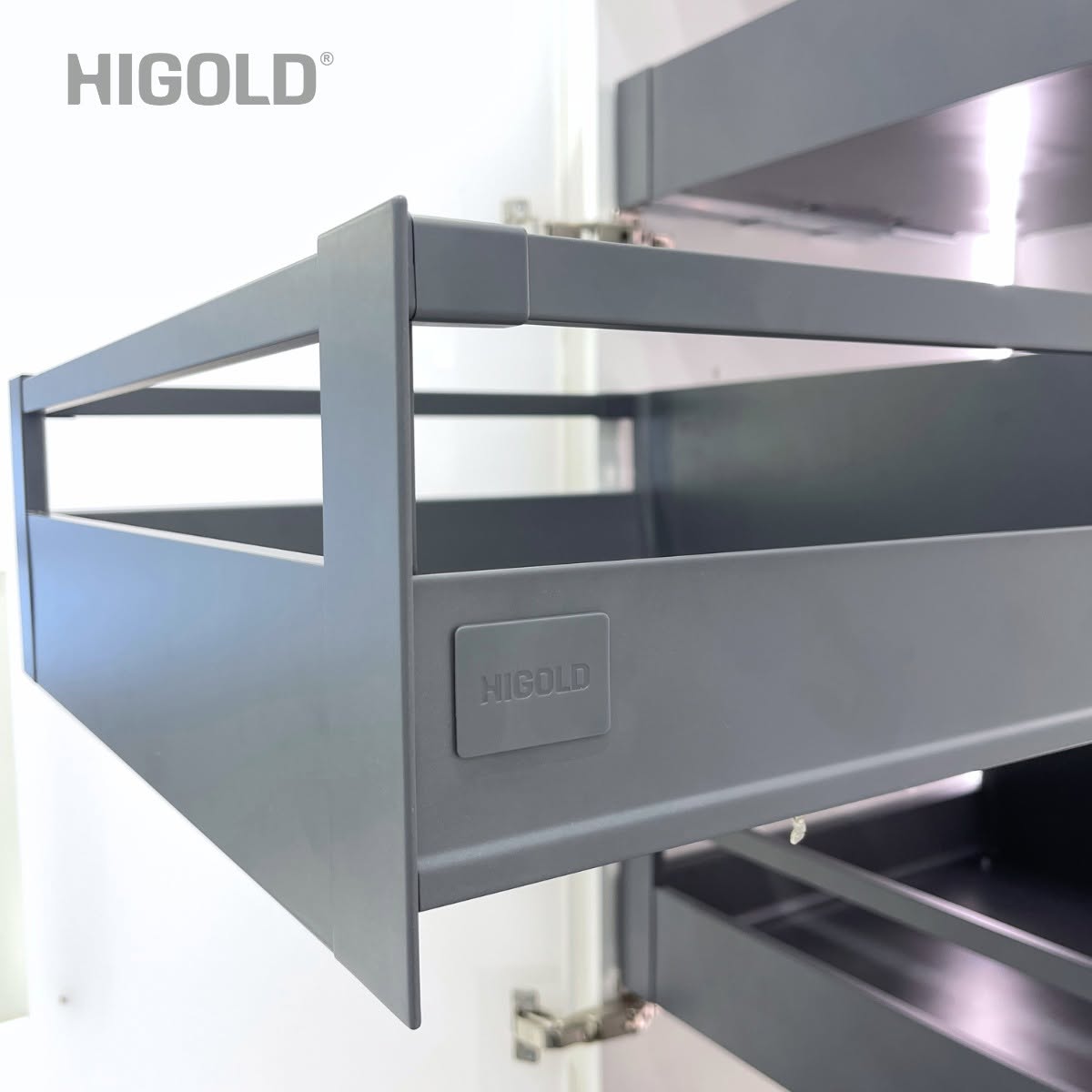 Ray hộp giảm chấn ngăn kéo 3 mặt cao 167mm dài 500mm Higold | Series N | 820020