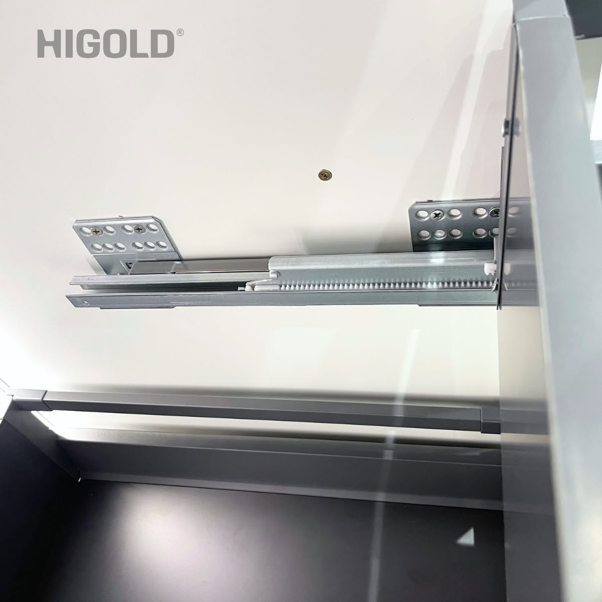 Ray hộp giảm chấn ngăn kéo 3 mặt cao 167mm dài 500mm Higold | Series N | 820020