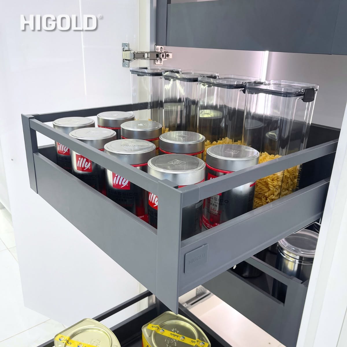 Ray hộp giảm chấn ngăn kéo 3 mặt cao 167mm dài 500mm Higold | Series N | 820020