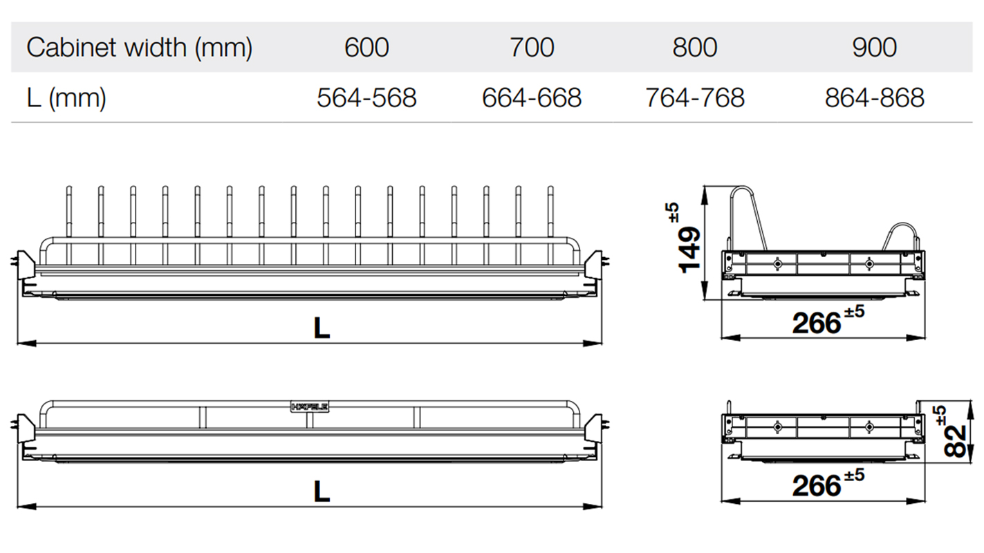 Kích thước sản phẩm | Rổ bát đĩa cố định Inox 304 nan Ovan Hafele Oria Kích thước sản phẩm | Rổ bát đĩa cố định Inox 304 nan Ovan Hafele Oria