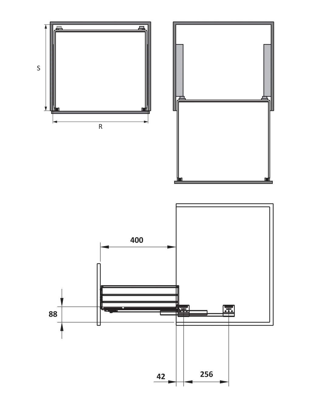 Kích thước sản phẩm | Rổ bát đĩa Inox 304 nan dẹt Hafele Cappella Kích thước sản phẩm | Rổ bát đĩa Inox 304 nan dẹt Hafele Cappella