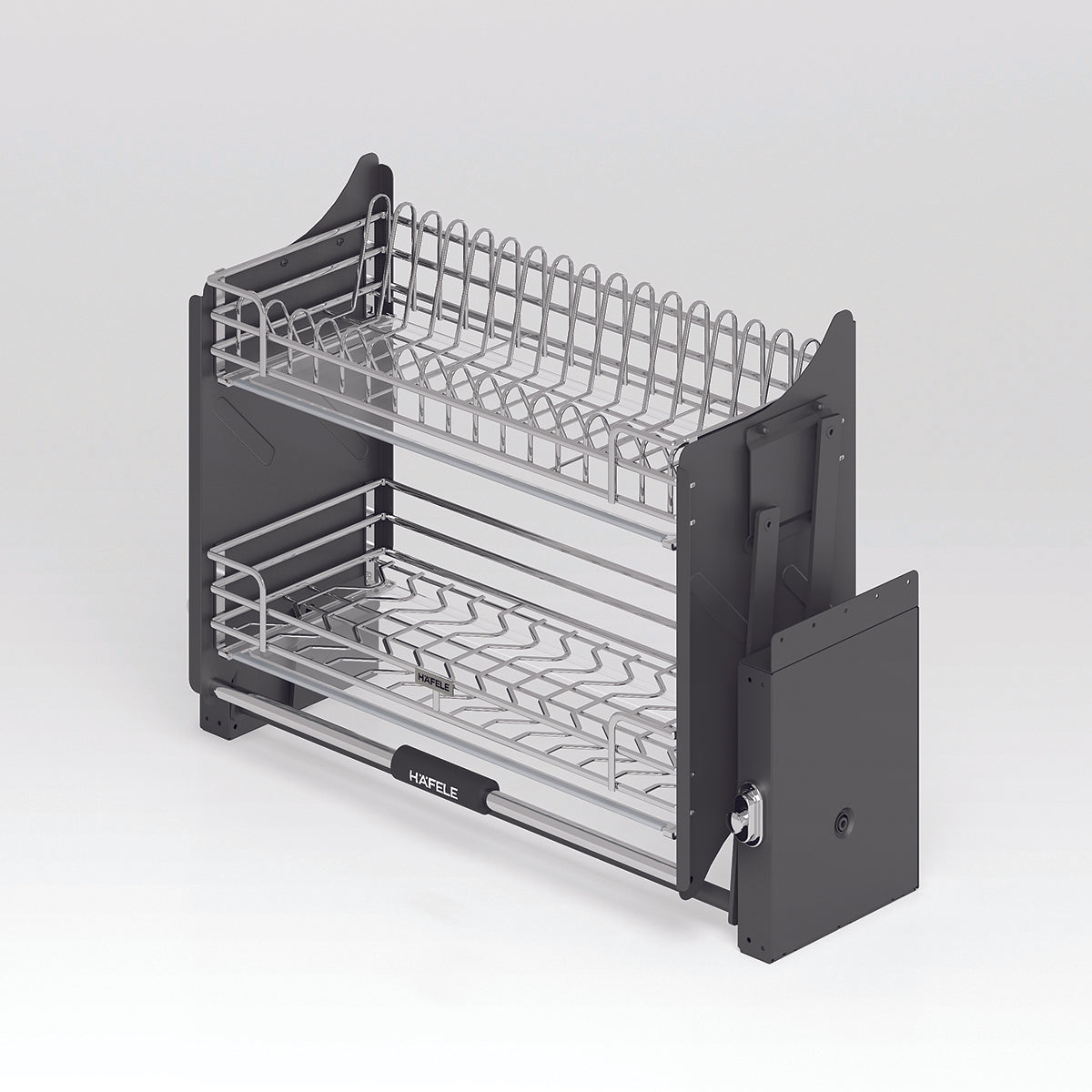 Rổ bát đĩa nâng hạ Inox 304 nan Ovan Hafele Oria được thiết kế 2 tầng thông thoáng, rộng rãi và tiện dụng. Rổ bát đĩa nâng hạ Inox 304 nan Ovan Hafele Oria được thiết kế 2 tầng thông thoáng, rộng rãi và tiện dụng.