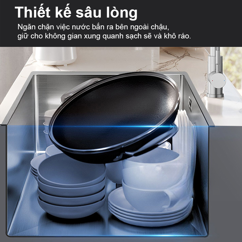 Chậu rửa Eurogold EUC15848EA thiết kế sâu lòng cung cấp không gian đủ cho các công việc lớn hơn. Chậu rửa Eurogold EUC15848EA thiết kế sâu lòng cung cấp không gian đủ cho các công việc lớn hơn.